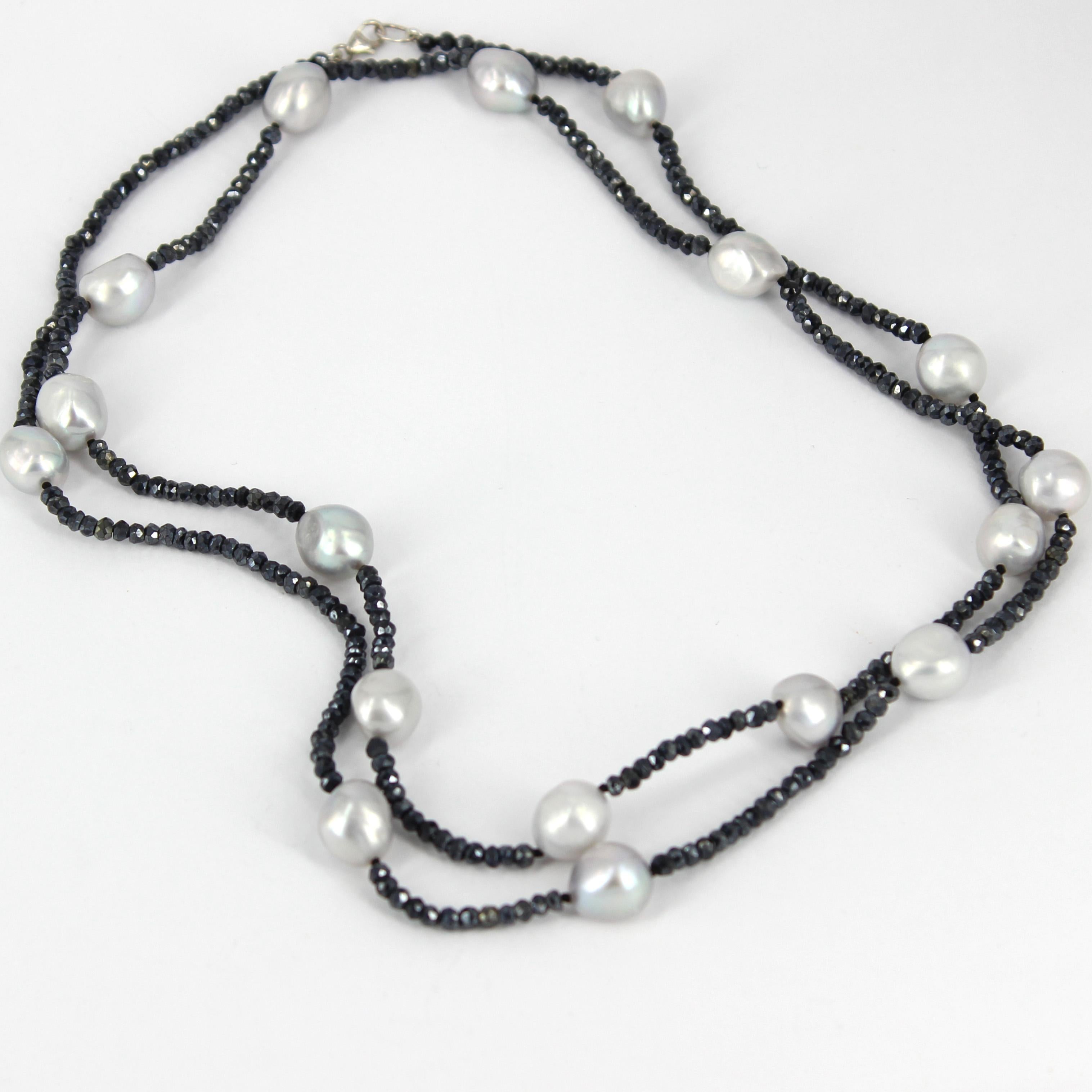 Out in a hurry just throw this simple necklace on and look elegant, you can wear it as a single strand or wrap it around your neck for a double layer effect, this Faceted Pink Opal, is complemented with Lite Grey Fresh Water Pearls, finished with