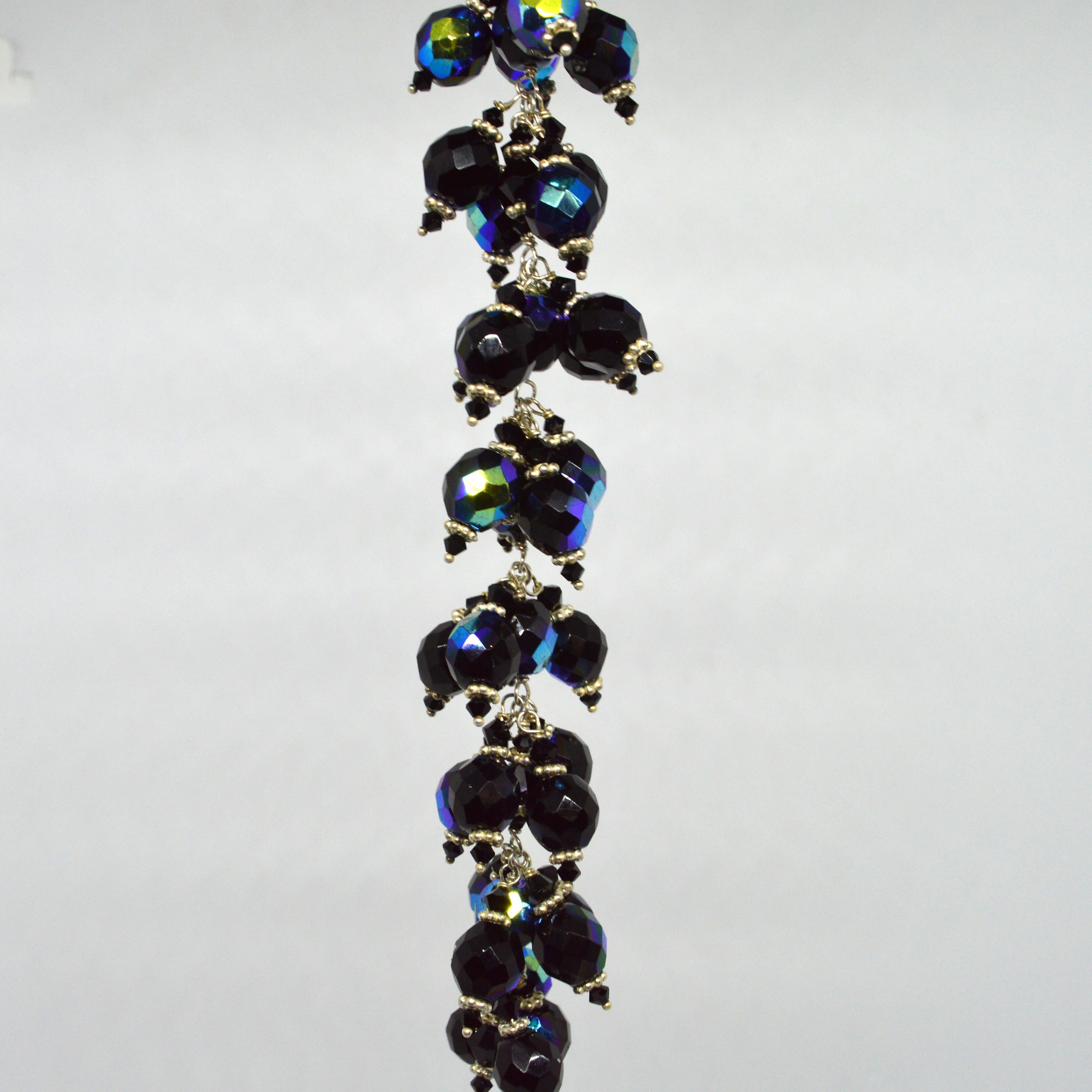 Decadent Jewels Sterling Silver Czech Glass Fire Polished Charm Bracelet In New Condition For Sale In Sydney, AU
