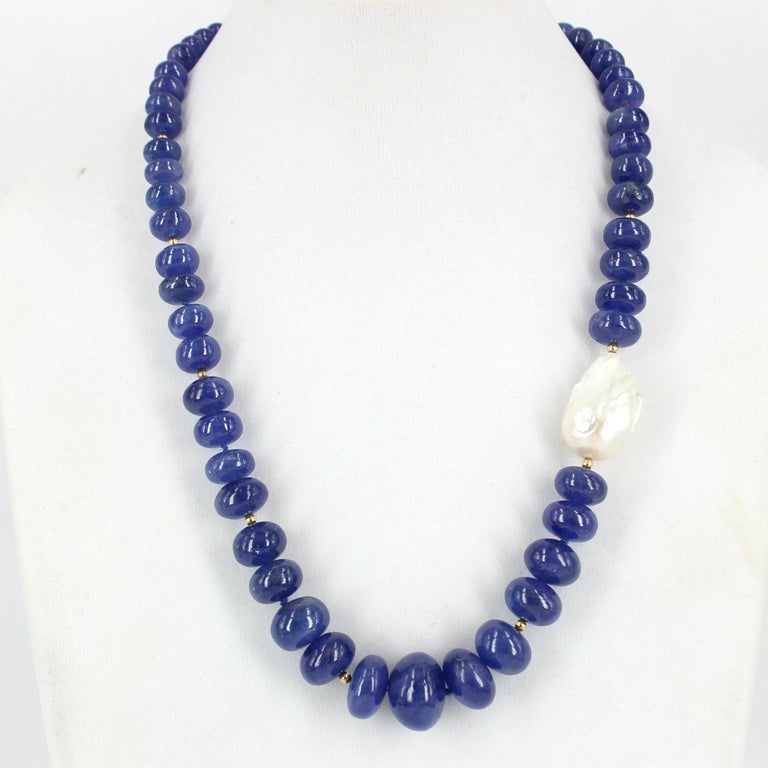 Decadent Jewels Tanzanite Baroque Fresh Water Pearl Gold Necklace For ...