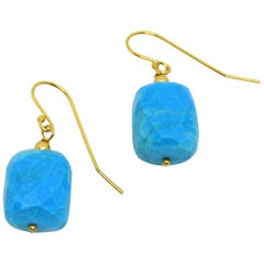 Decadent Jewels Turquoise Gold Drop Earrings