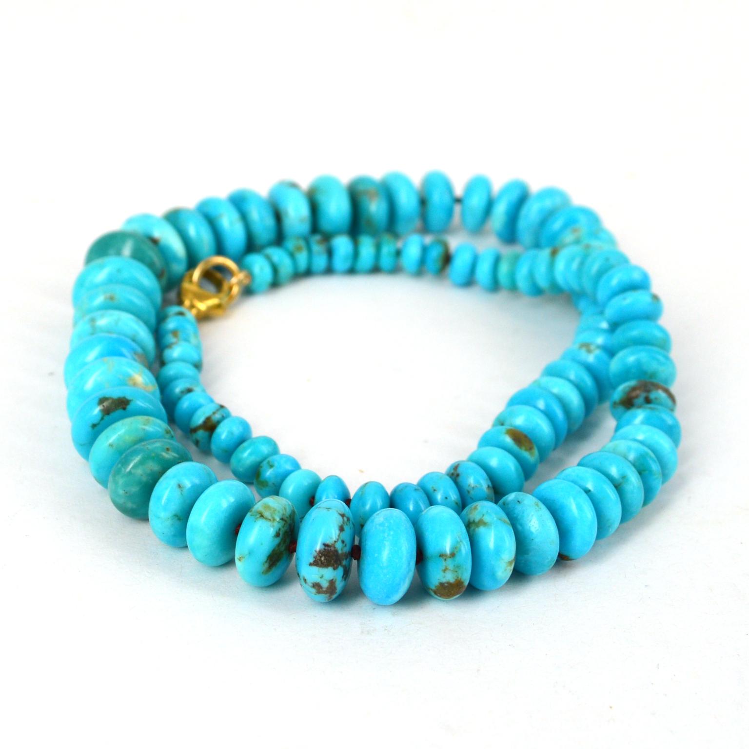Modern Decadent Jewels Turquoise Gold Necklace