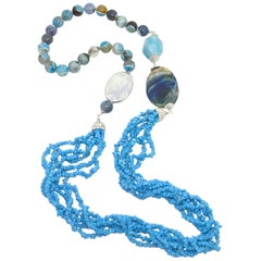 Decadent Jewels Turquoise Jasper Agate Gold Necklace