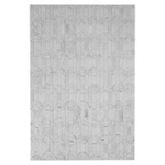 Decadent New Customizable Curvo Cream Cowhide Area Floor Rug Small