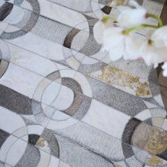 Decadent New Customizable Curvo Gray Cowhide Rug Runner Medium