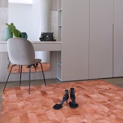 Decadent New Customizable Curvo Shrimp Cowhide Area Floor Rug Small