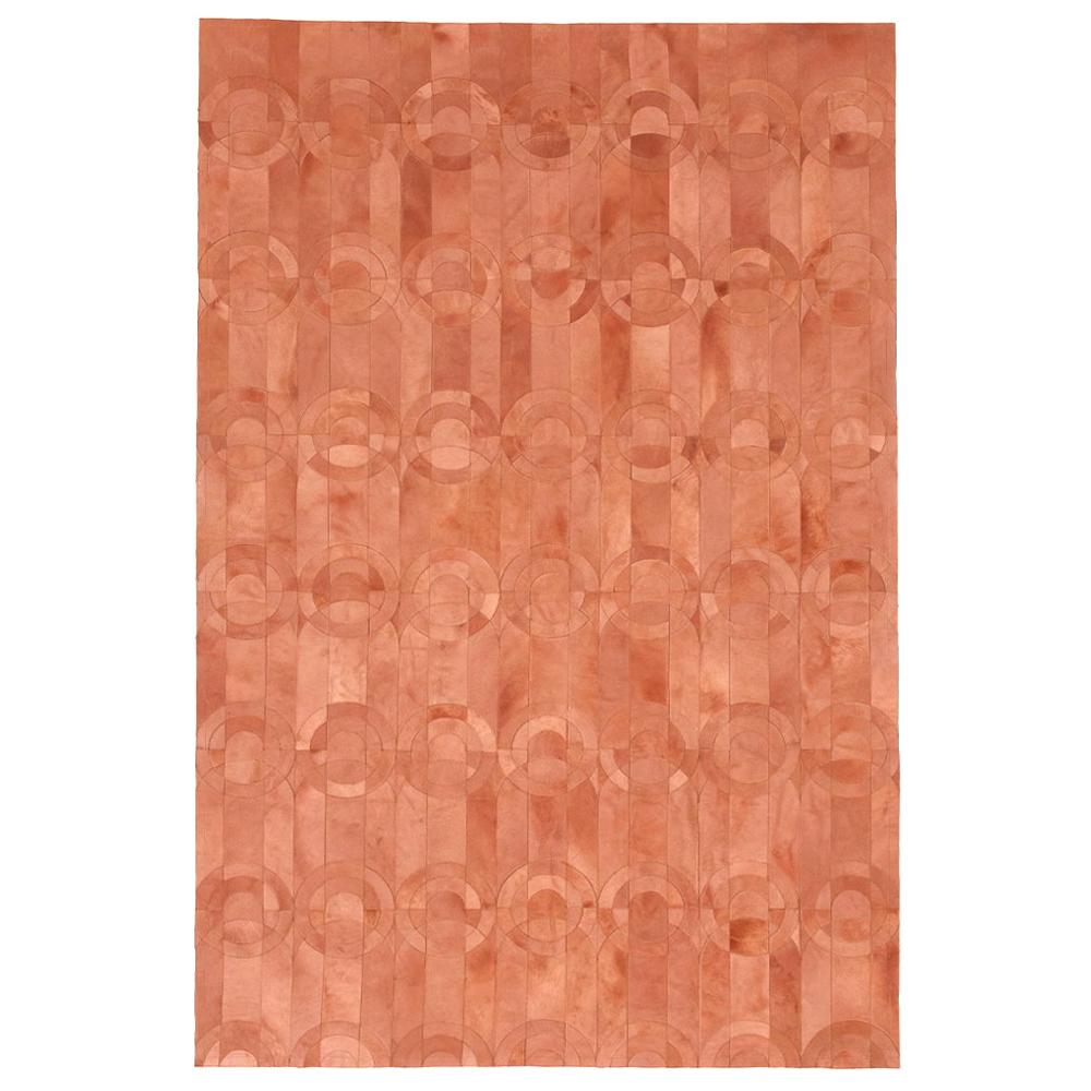 Decadent New Customizable Curvo Shrimp Cowhide Area Floor Rug Small For Sale