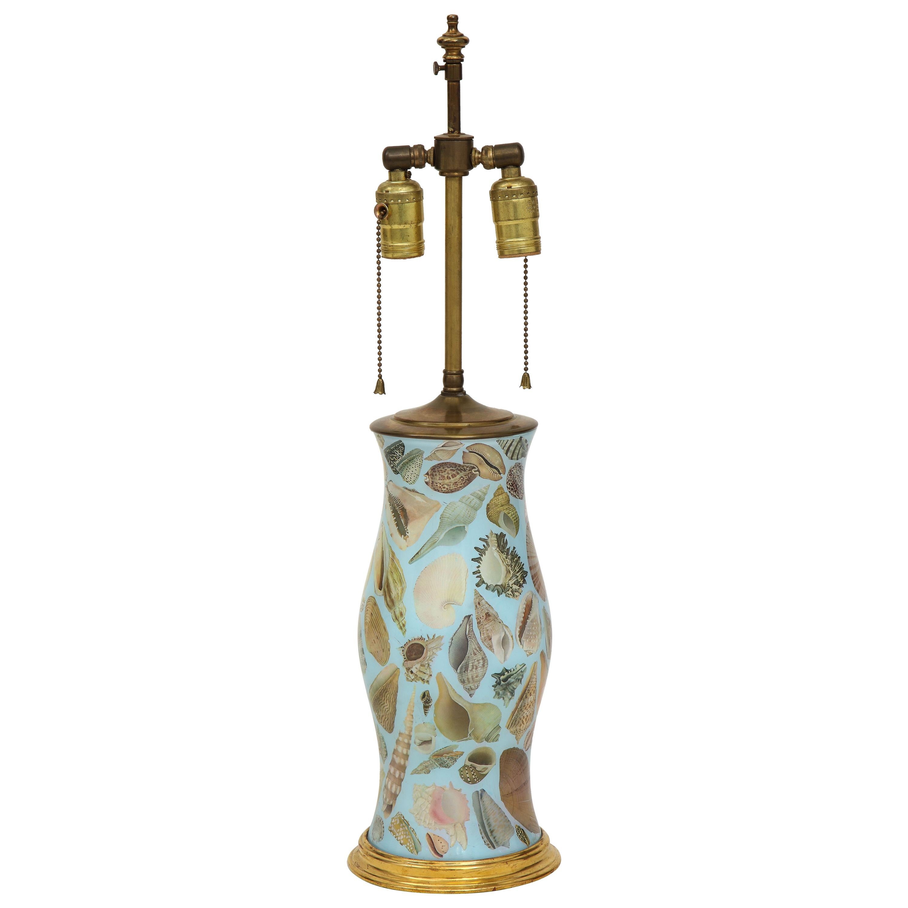 Decalcomania Seashell Vase Lamp