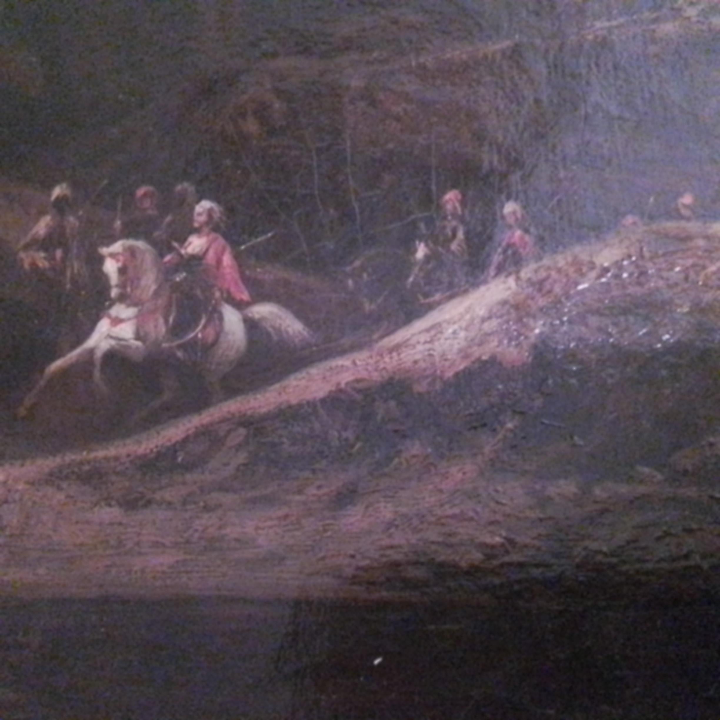 Orientalist cavalry scene Decamps Gabriel - oil on canvas - initials DC For Sale 8