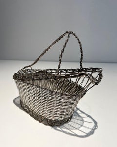 Decanter / Bottles Holder Made of Silver-Plated Metal Wire, circa 1900