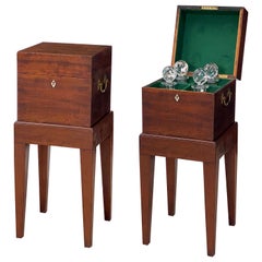 Decanter Box Carrier on Stand of Mahogany from England