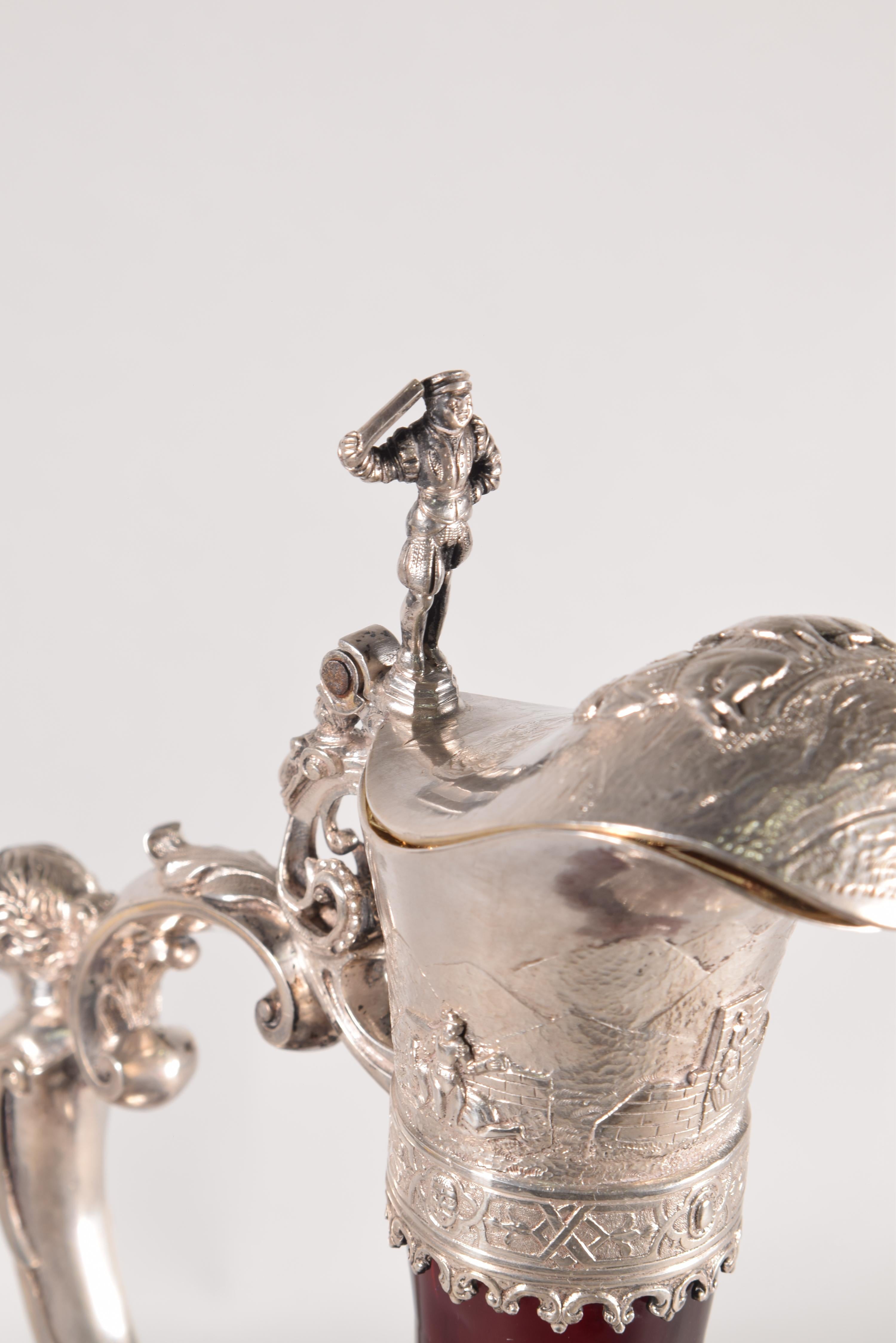 Decanter, Glass, Silver, Possibly Germany, 19th Century 7