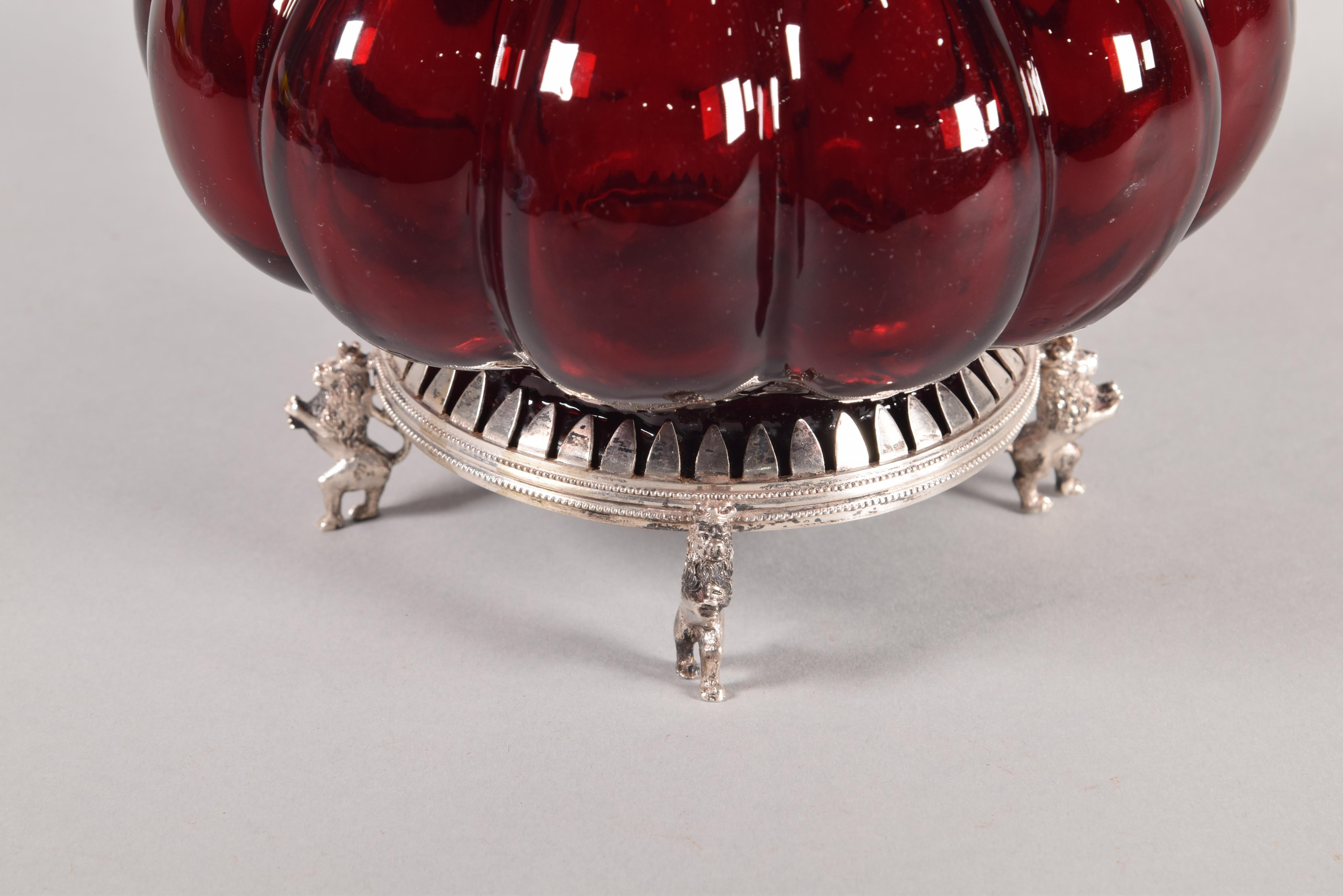 Decanter, Glass, Silver, Possibly Germany, 19th Century 3