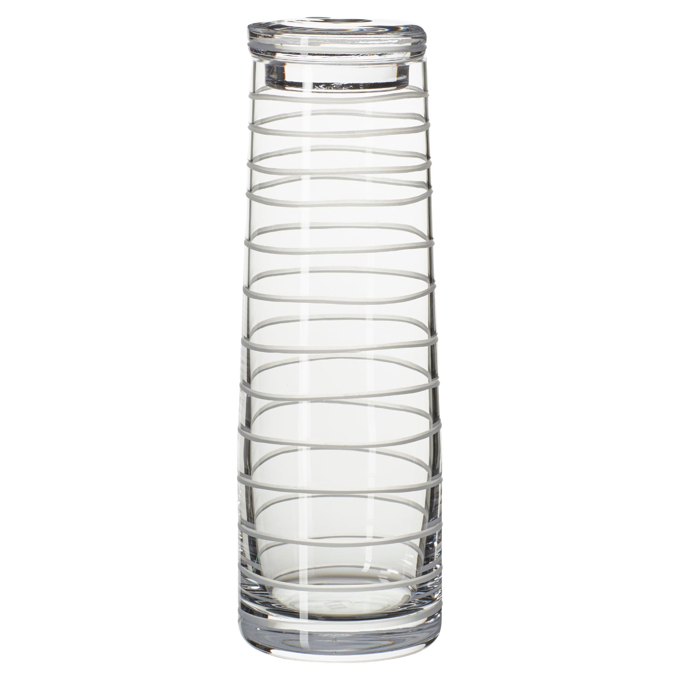 Decanter Hand Drawn Glass by J. Hill's Standard For Sale