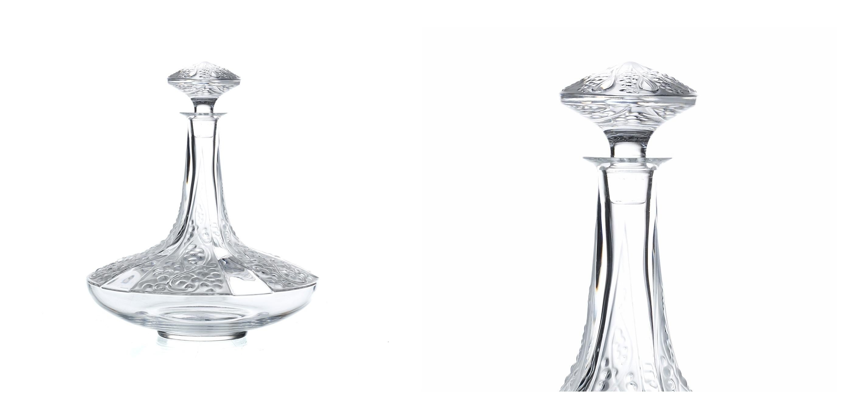 Dekanter, Lalique signiert „Lalique France““, nummeriert 117 mit Schachtel im Zustand „Gut“ im Angebot in Madrid, ES