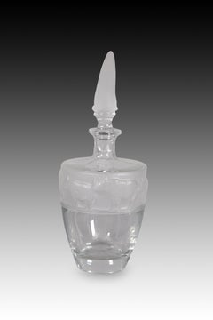 Decanter or bottle, Rhinoceros. Glass. Nachtmann, Germany, 20th century.