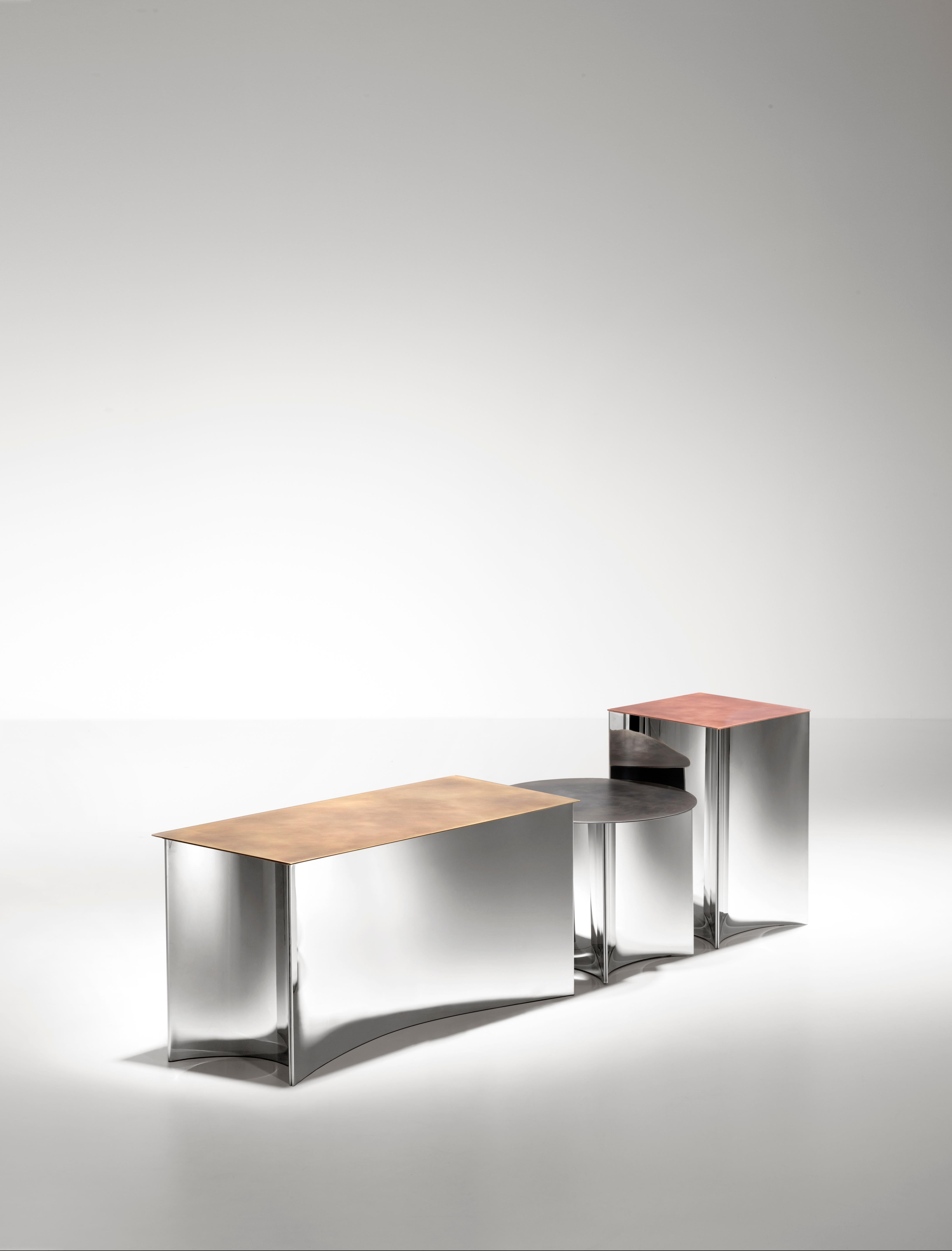 Tavolino DeCastelli Alchemy 50 in rame con base in acciaio inox di Stormo In condizioni Nuovo in vendita a Brooklyn, NY