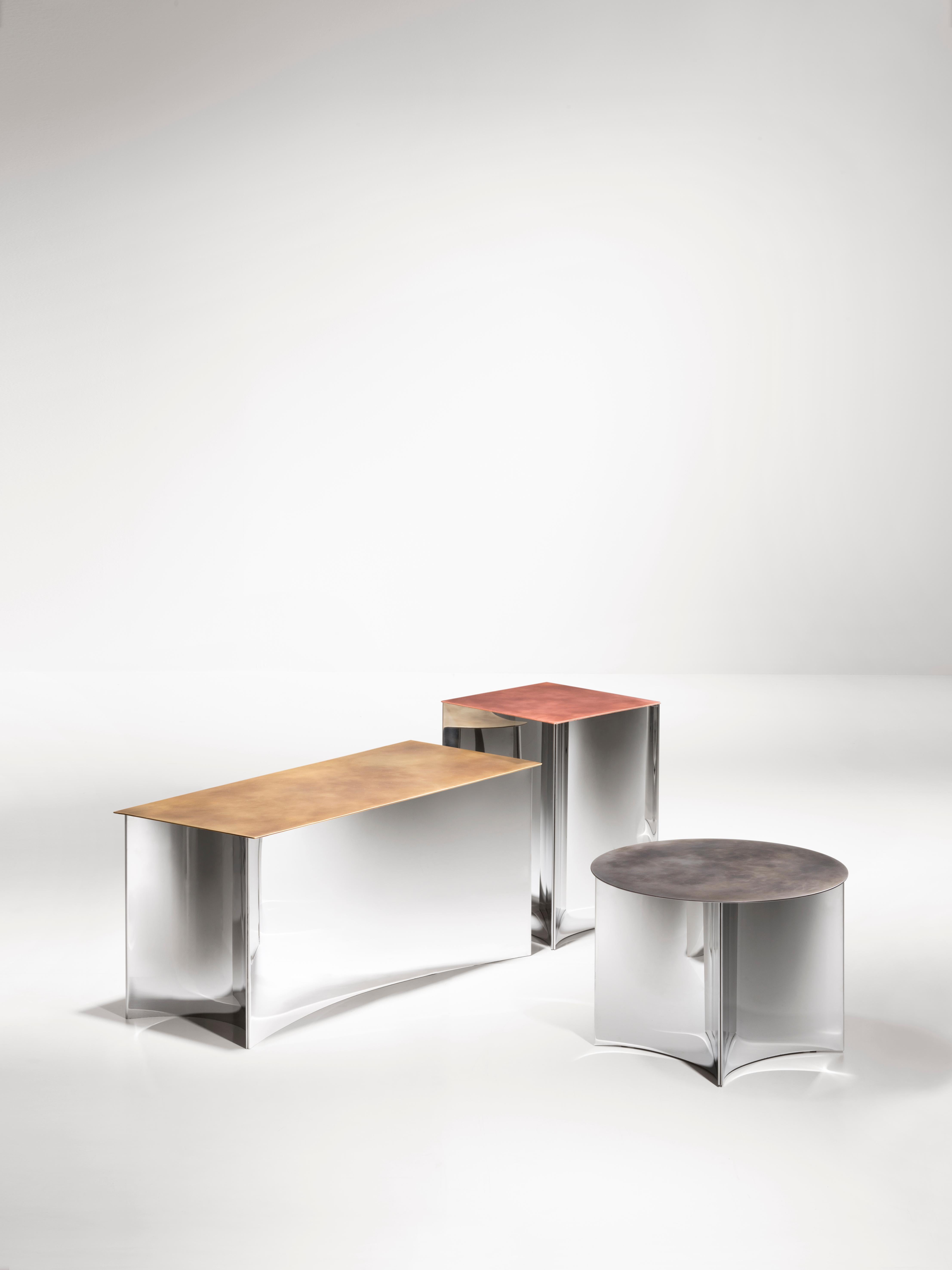 Rame Tavolino DeCastelli Alchemy 50 in rame con base in acciaio inox di Stormo in vendita