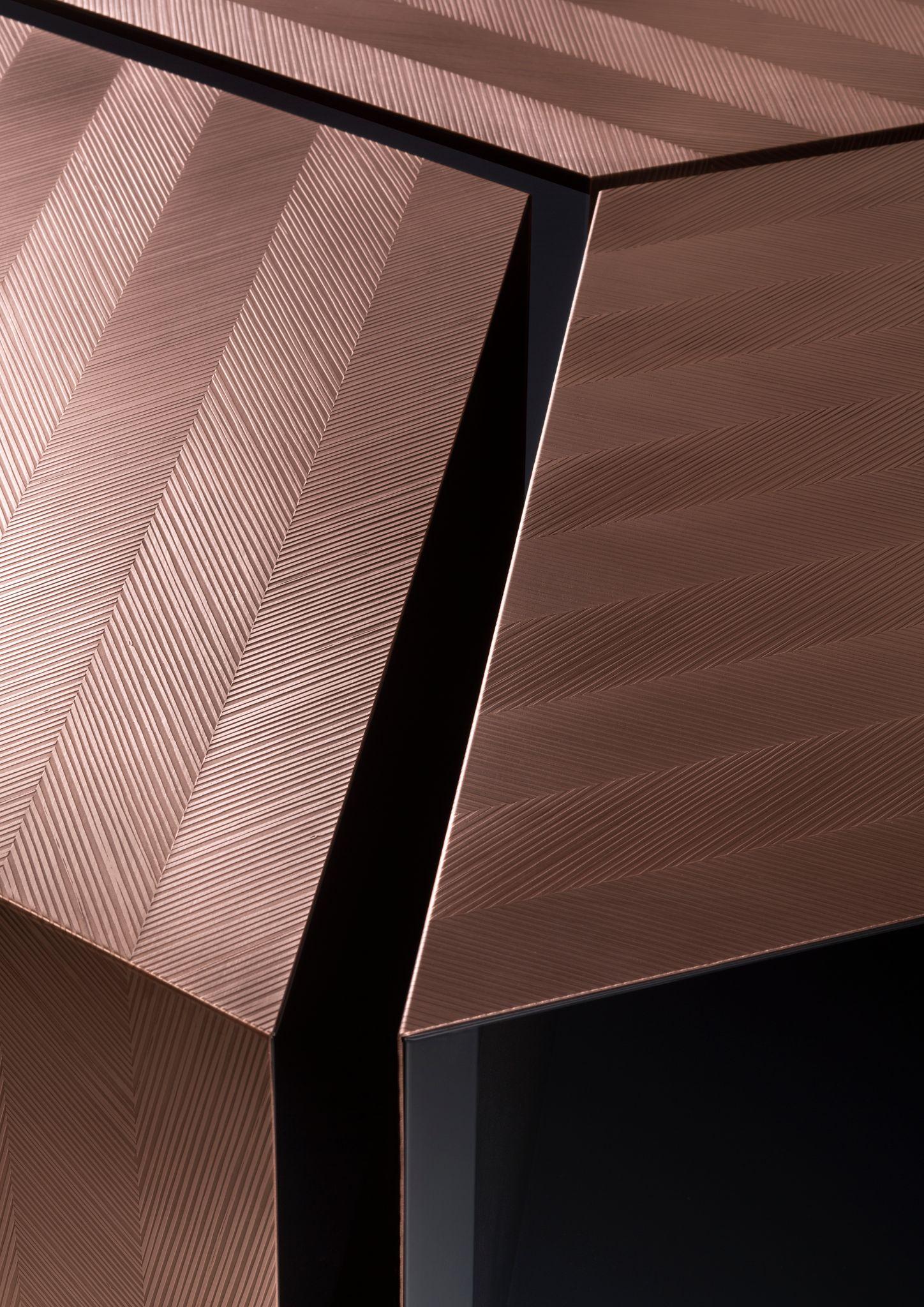 XXIe siècle et contemporain Table basse modulaire Alpha DeCastelli en cuivre de Martinelli Venezia en vente