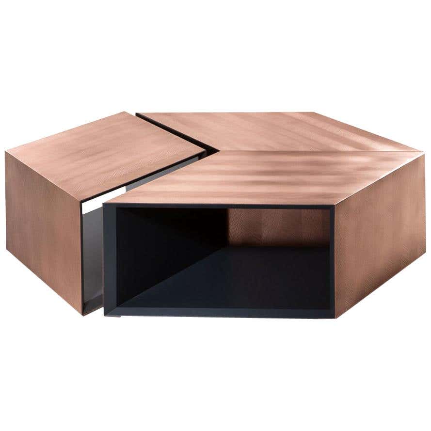Moduler Tea Table DeCastelli Alpha Modular Coffee Table in Copper by Martinelli Venezia ...
