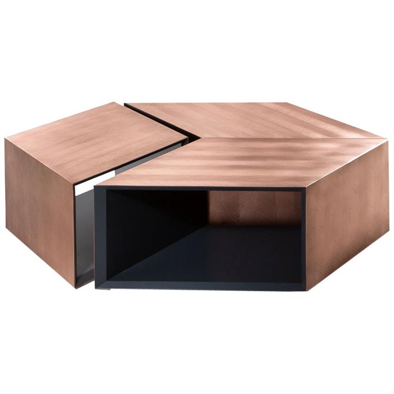 DeCastelli Alpha Modular Coffee Table in Copper by Martinelli Venezia For  Sale at 1stDibs