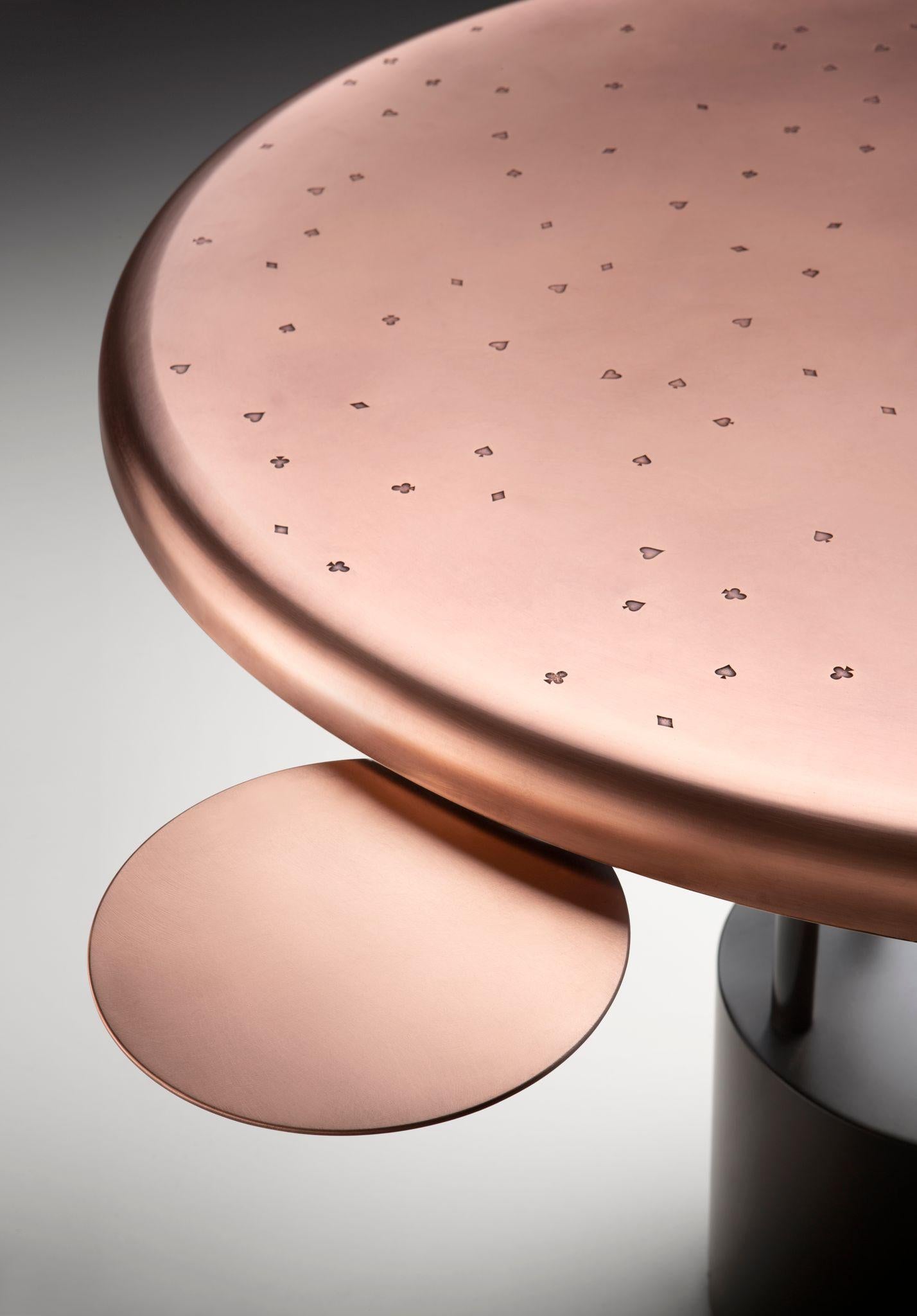 DeCastelli Burraco Game Table in Copper by Zanellato/Bortotto For Sale 1