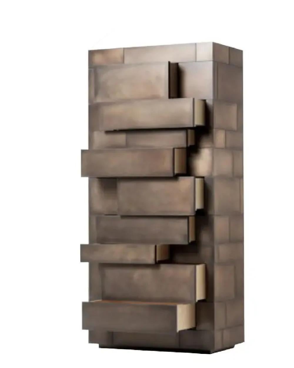 Modern DeCastelli Celato 160 Cabinet in Copper by R & D De Castelli For Sale