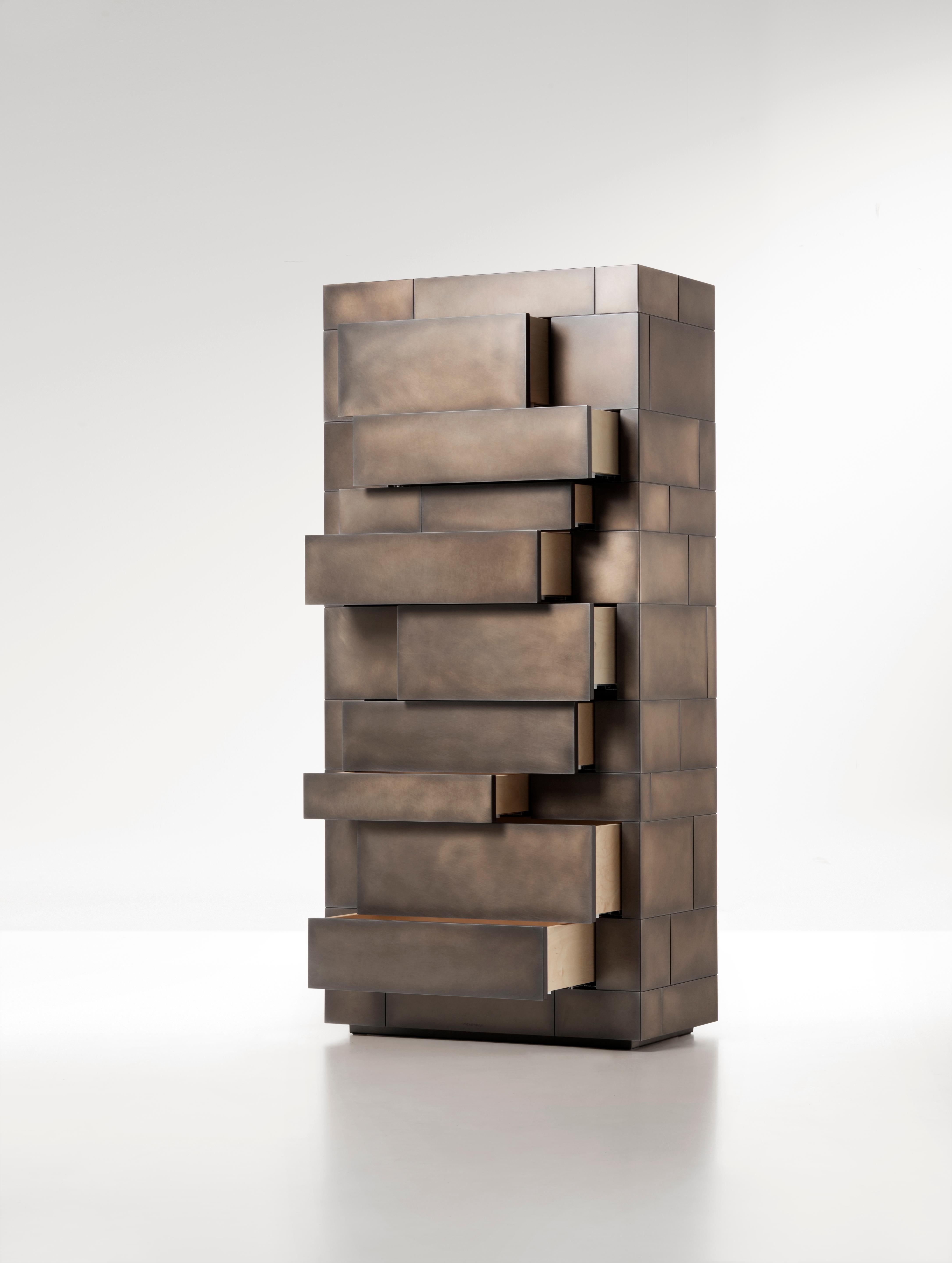 Moderne DeCastelli meuble de rangement Celato 160 en acier inoxydable de R & D De Castelli en vente