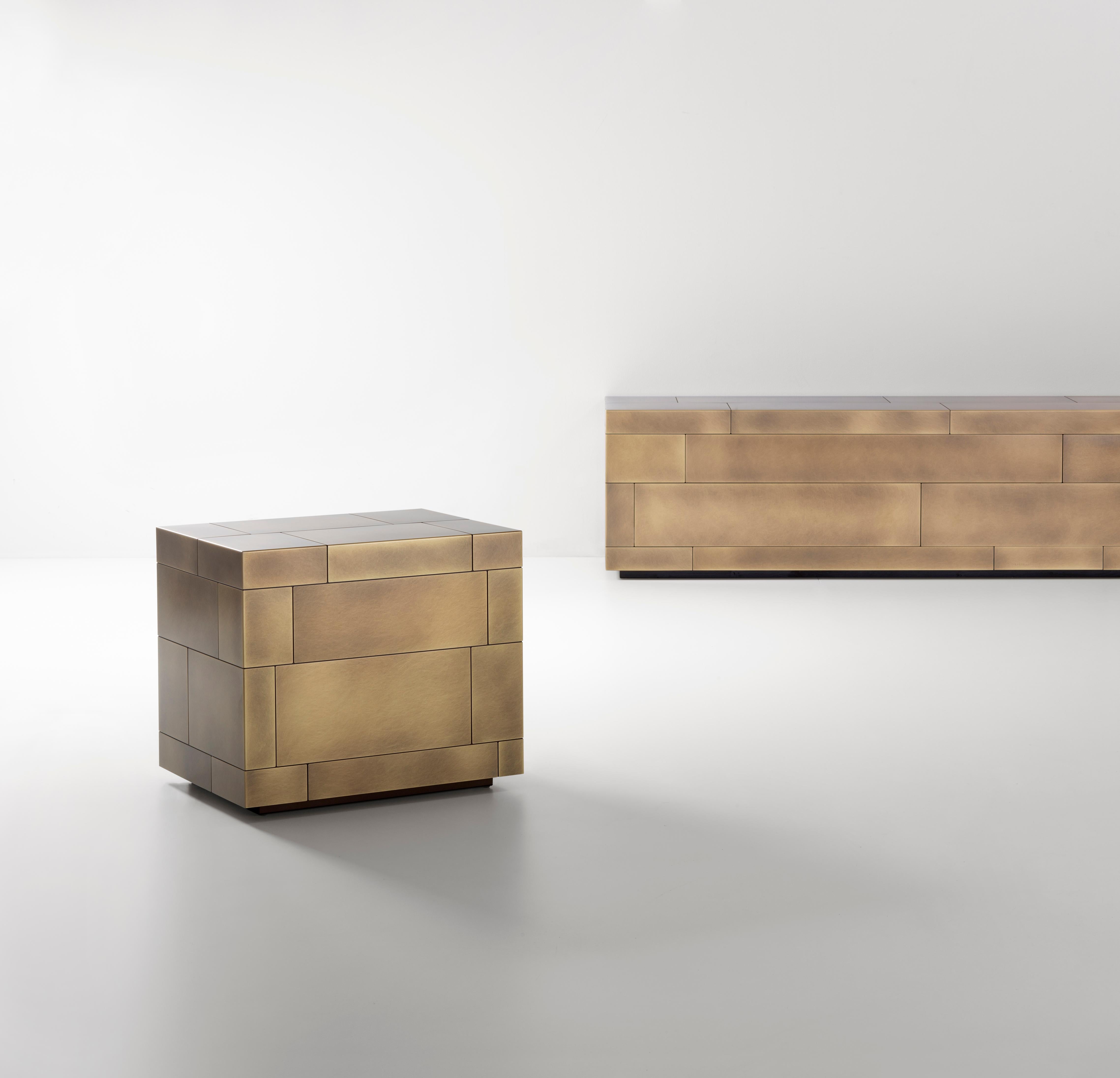 Modern DeCastelli Celato 45 Cabinet in Brass by R & D De Castelli For Sale