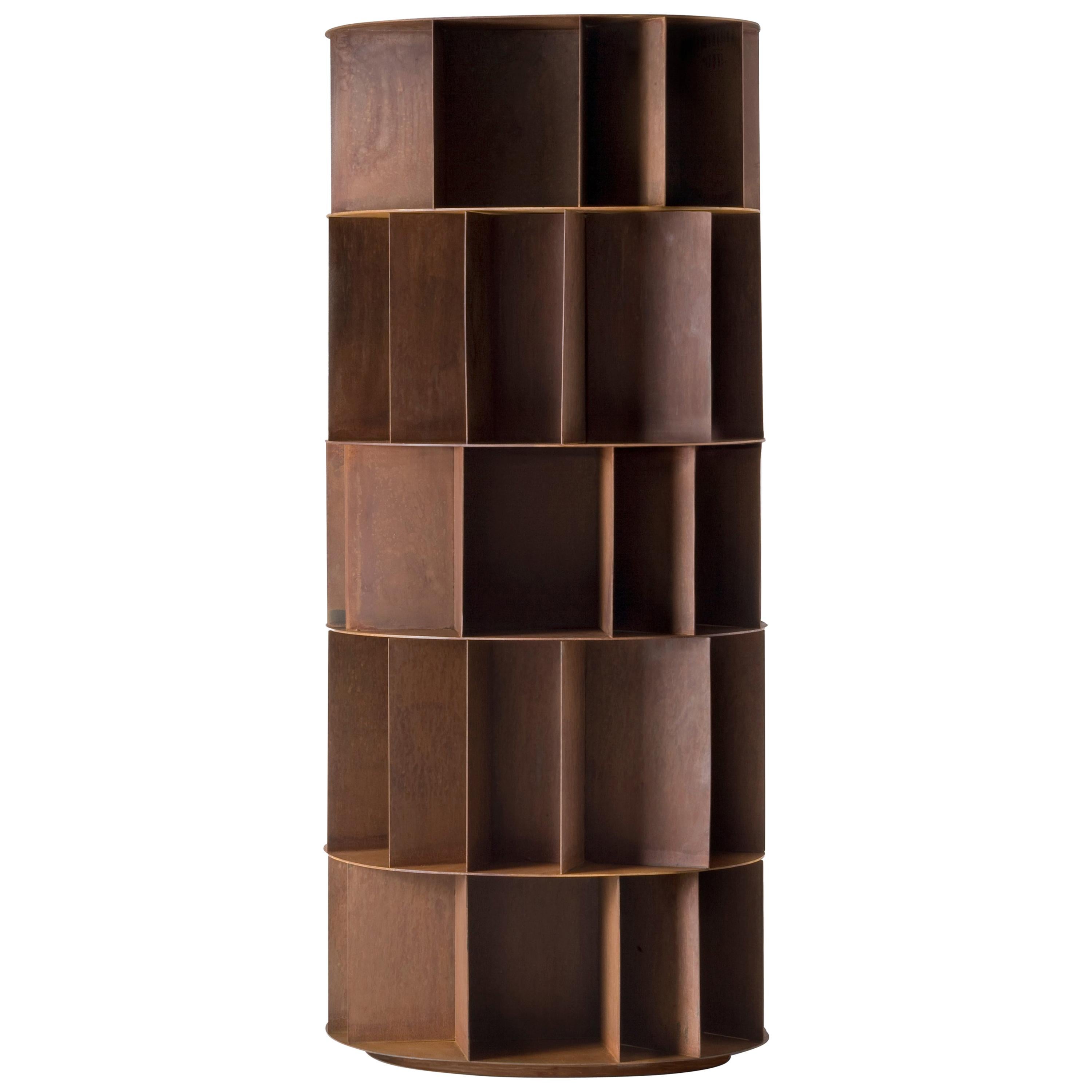 DeCastelli Existence Five-Tier Bookcase in Brass by Michele De Lucchi For Sale