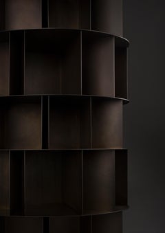 DeCastelli Existence Wall Five-Tier Bookcase in Brass by Michele De Lucchi