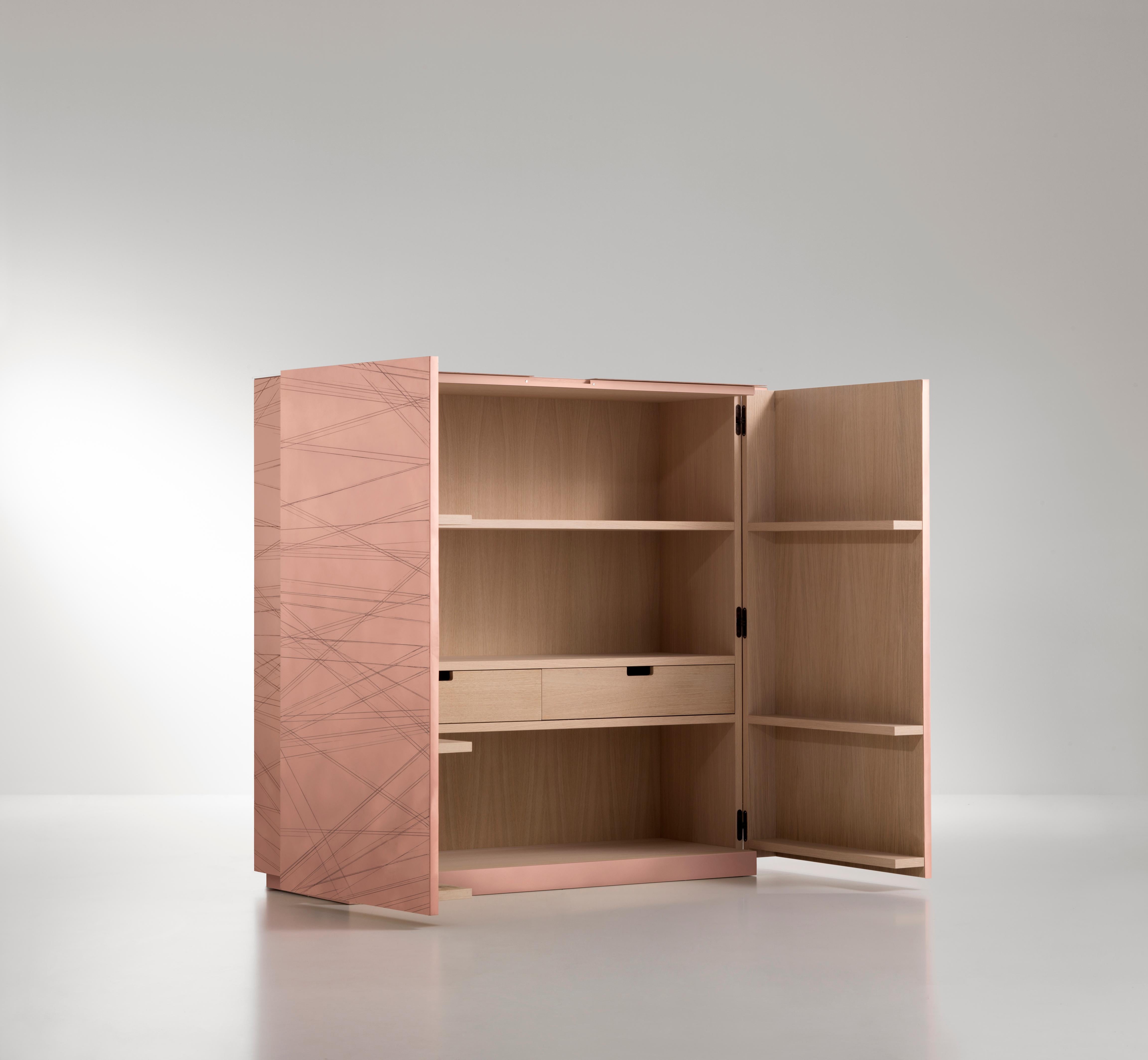 Modern DeCastelli Graffio Cabinet in Copper by Paolo Benevelli For Sale