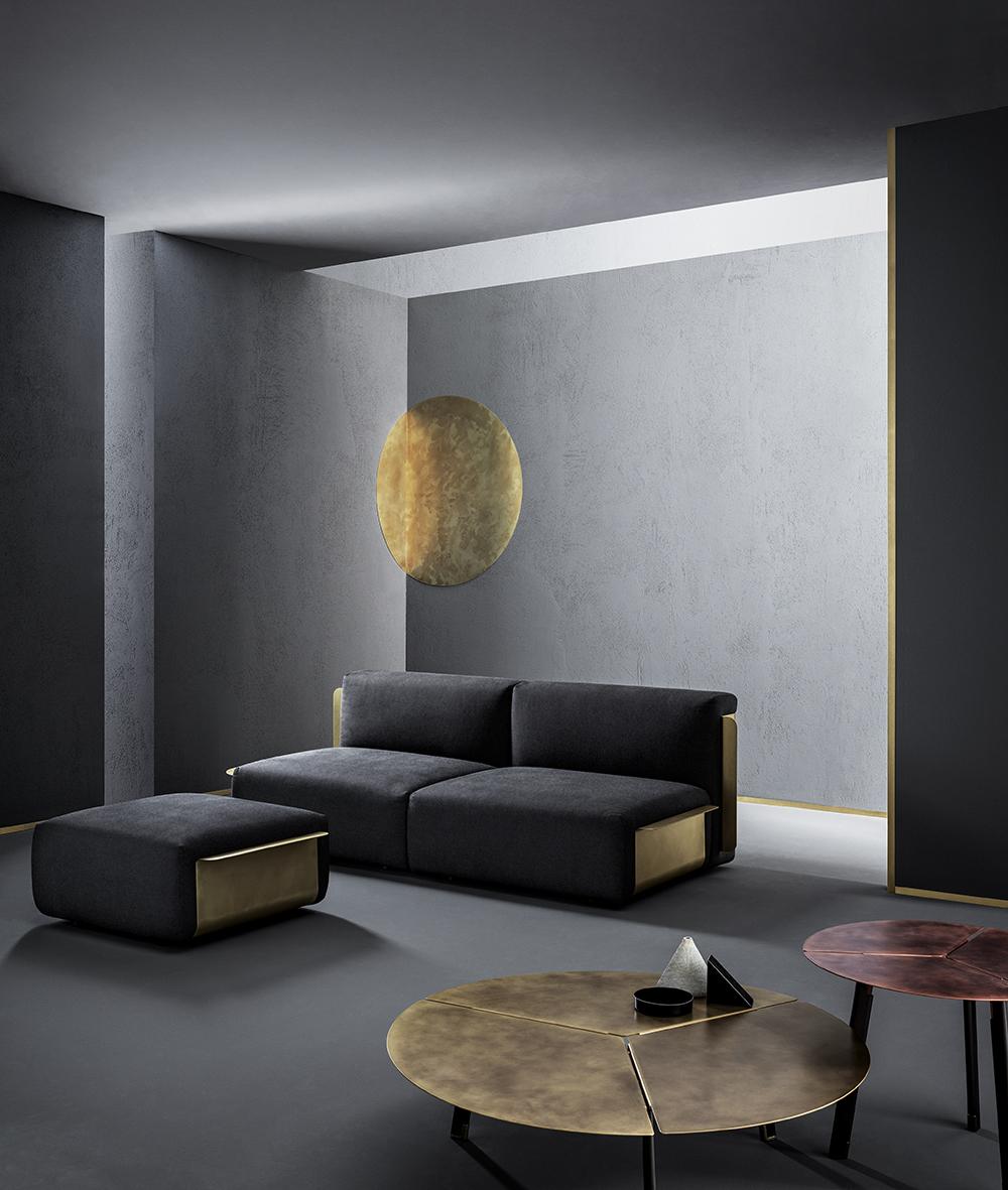 DeCastelli-Loom-Sofa aus gebürstetem Messing von Filippo Pisan (Gebürstet) im Angebot