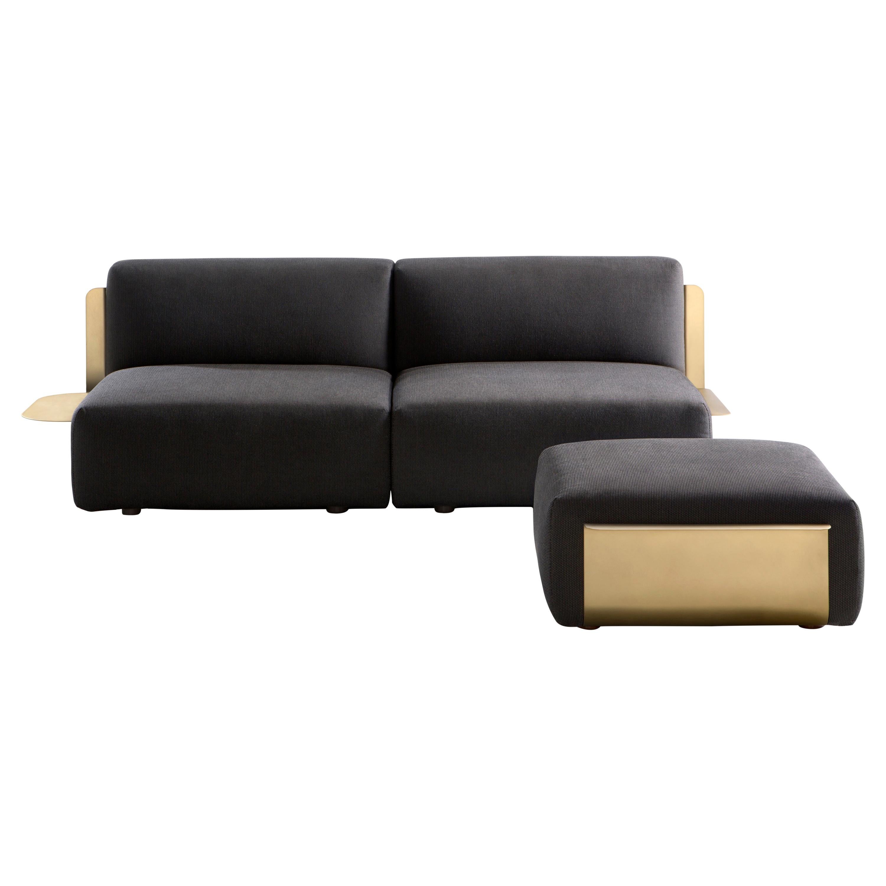 DeCastelli Loom Sofa in Brushed Brass by Filippo Pisan