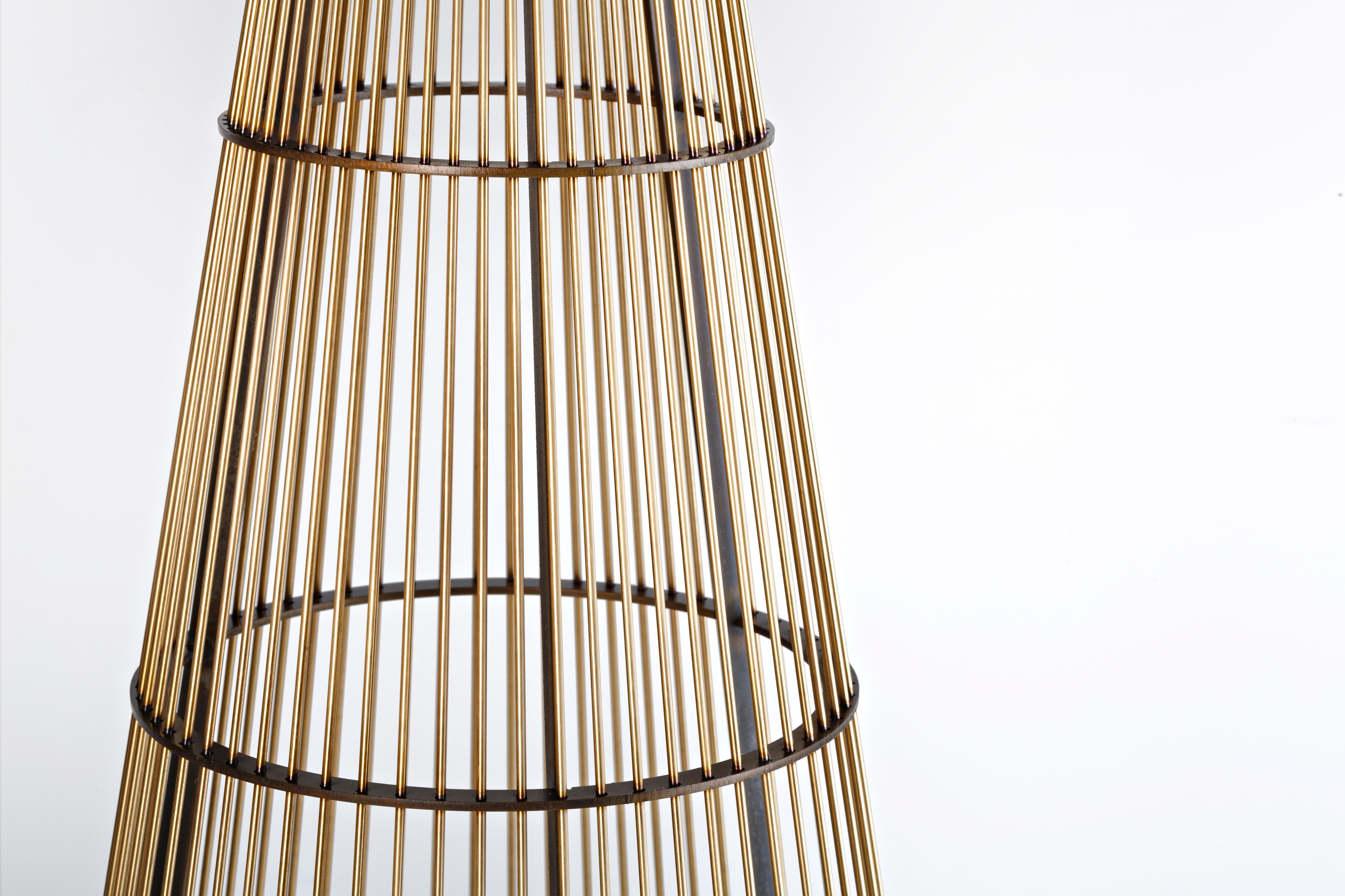 Modern DeCastelli Luce Solida 42 Chandelier in Brass by Gumdesign For Sale