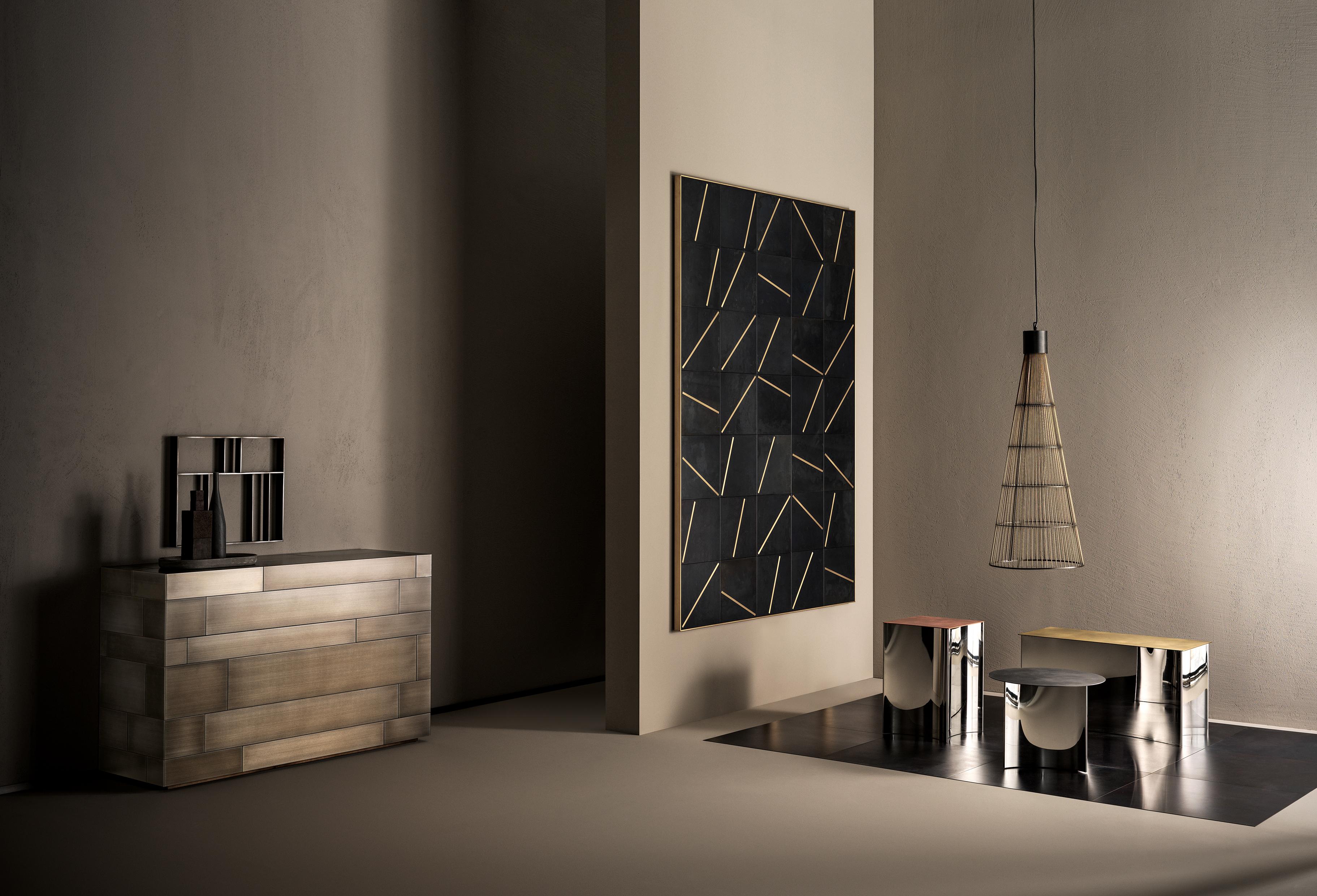 Italiano Lampadario DeCastelli Luce Solida 42 in ottone di Gumdesign in vendita