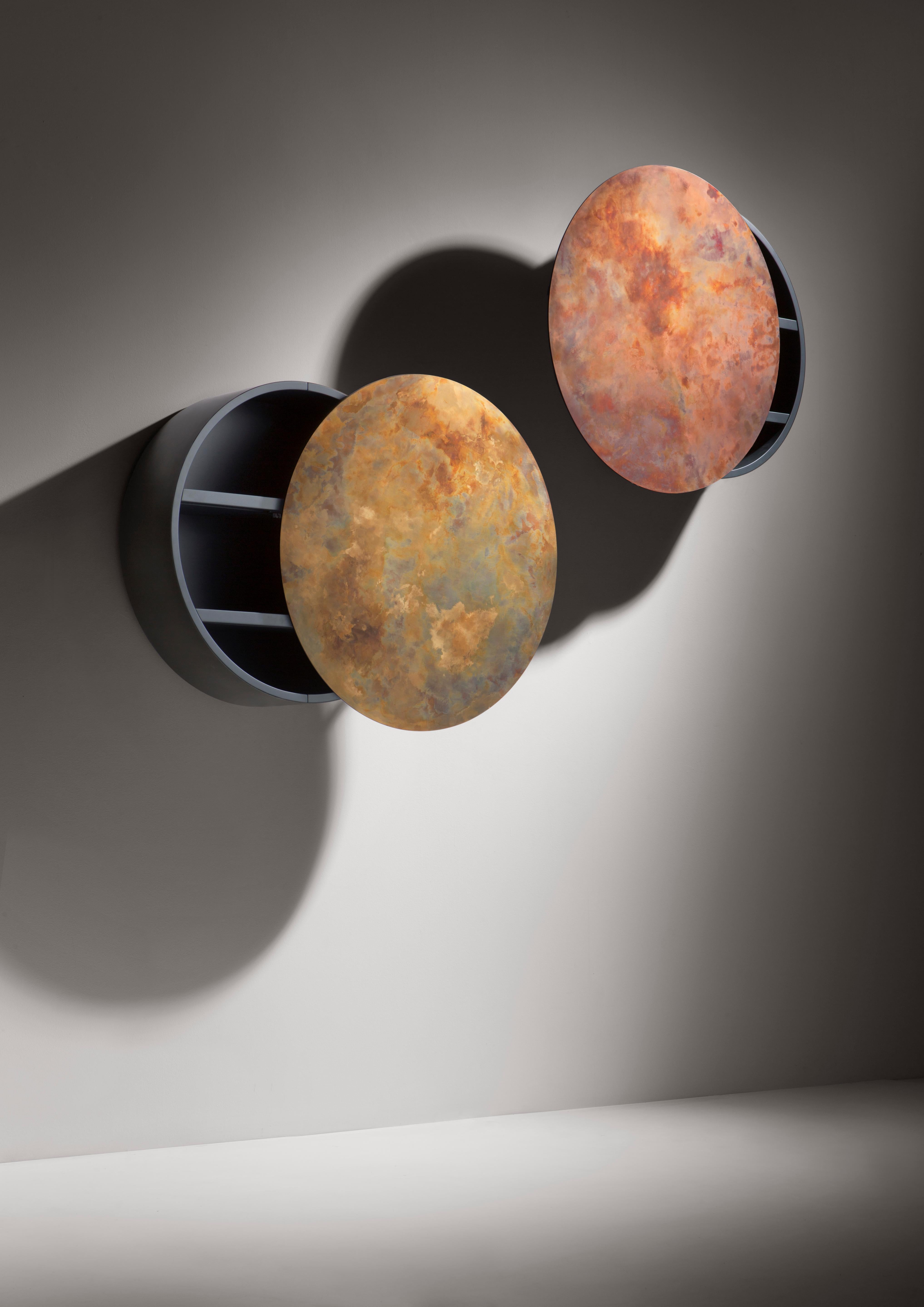 Modern DeCastelli Mida Cabinet SX in Copper by Martinelli Venezia For Sale
