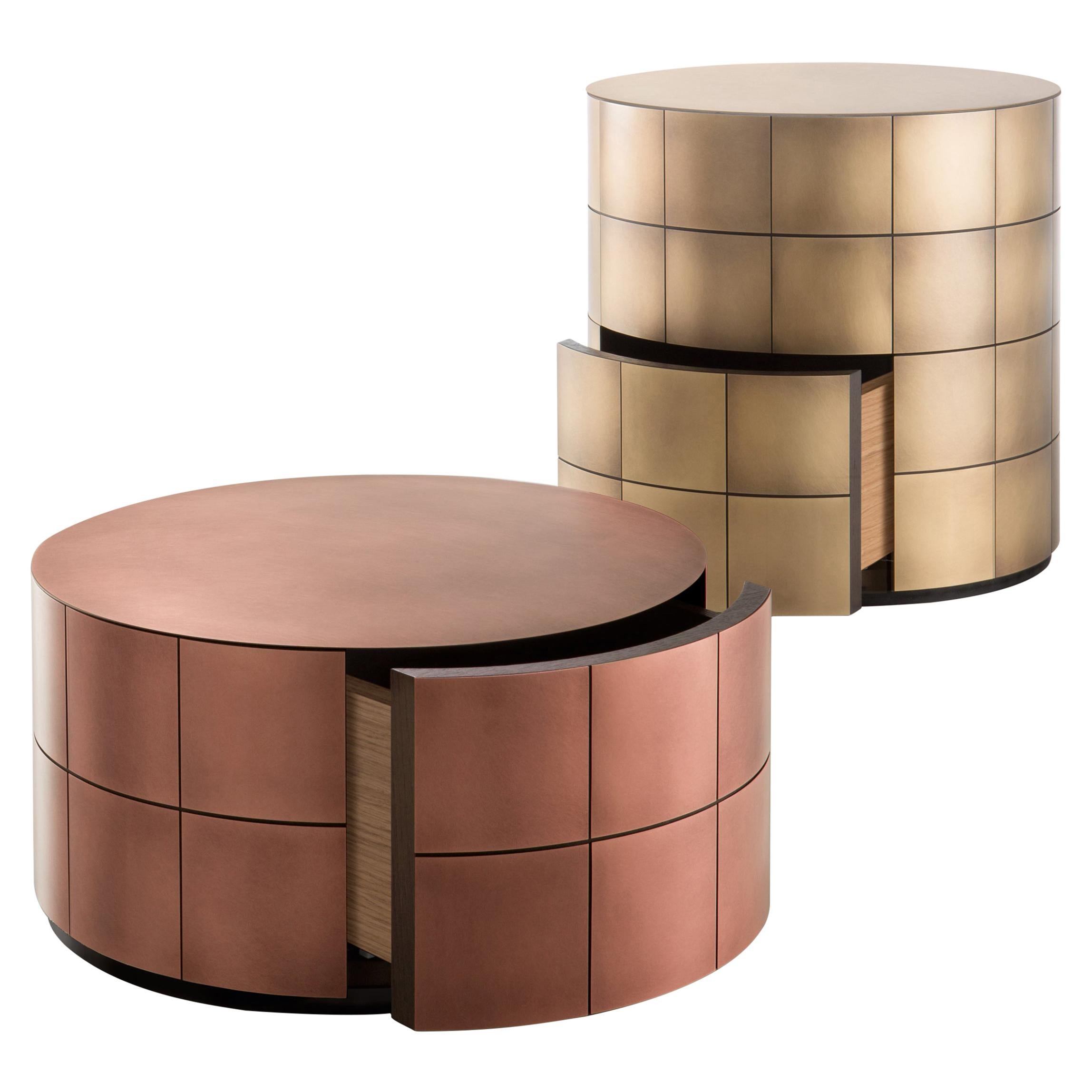 DeCastelli Pandora 27 Chest of Drawers in Brushed Copper by Martinelli Venezia For Sale