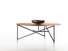 DeCastelli Parsec 120 Brass Coffee Table with Central Metal Bowl by Emilio Nanni