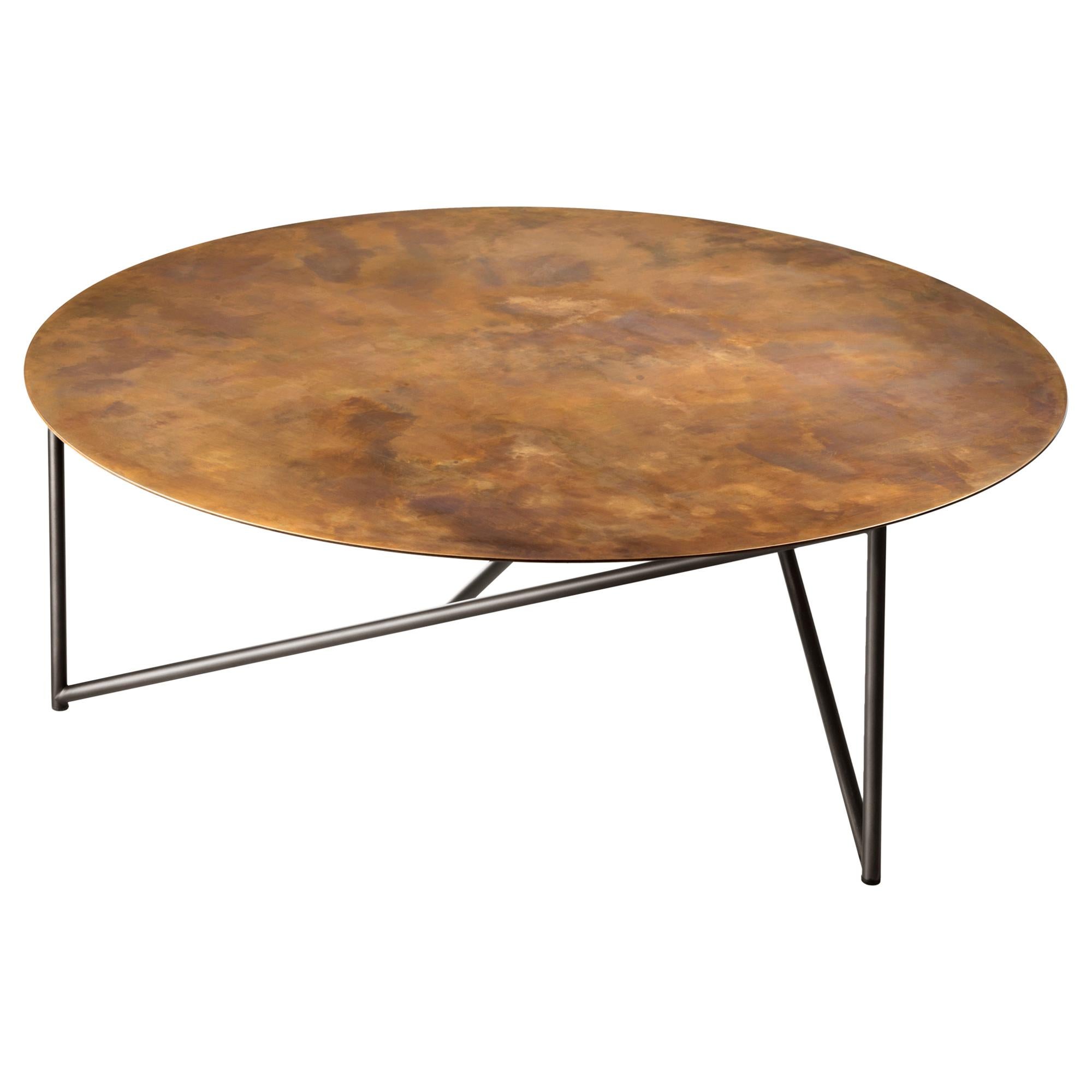 DeCastelli Parsec 120 Coffee Table in Brass by Emilio Nanni For Sale