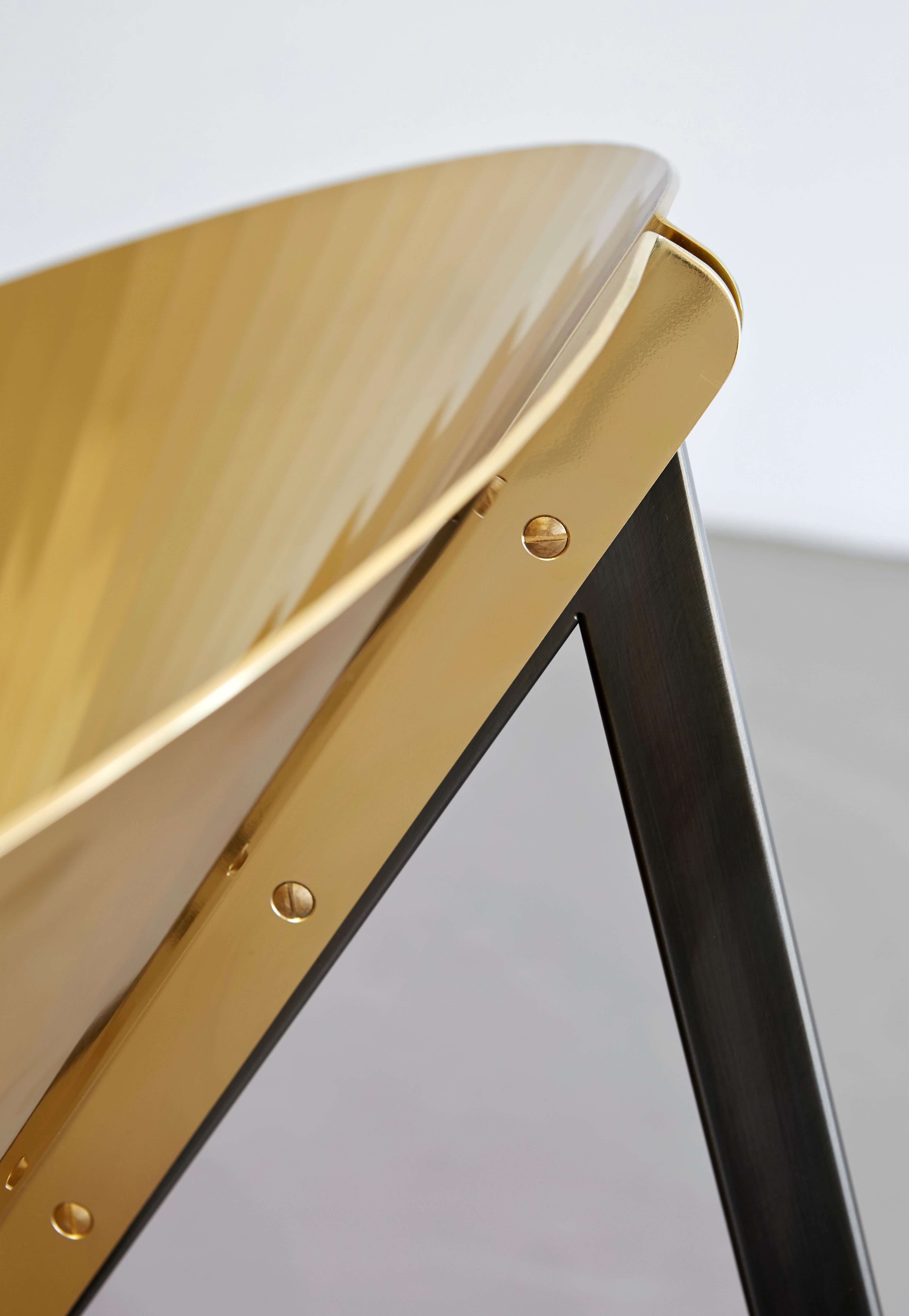 Modern DeCastelli Pensando Ad Acapulco Chair in Polished Brass by IvDesign For Sale