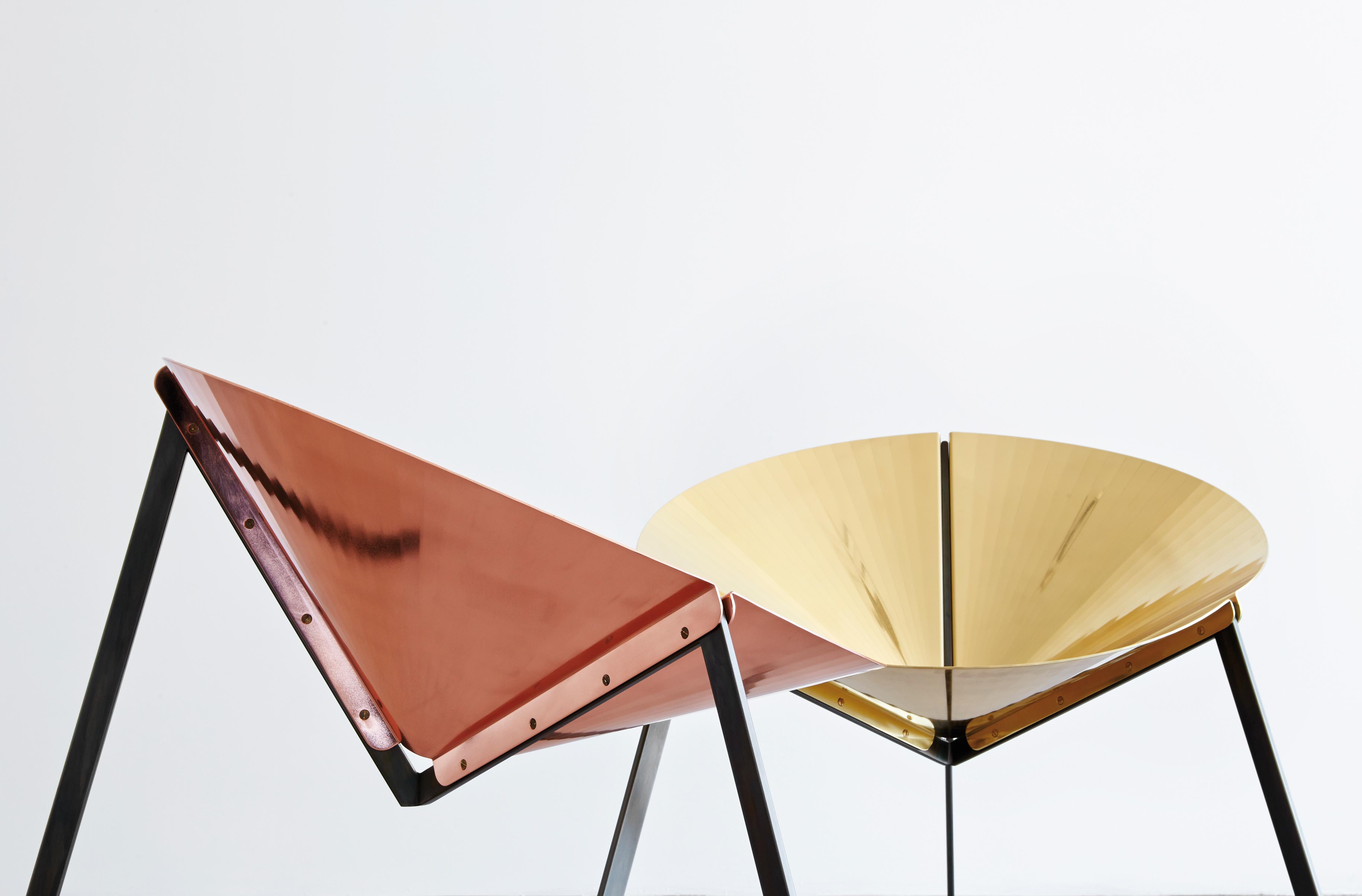 italien DeCastelli Chaise Pensando Ad Acapulco en laiton poli par IvDesign en vente