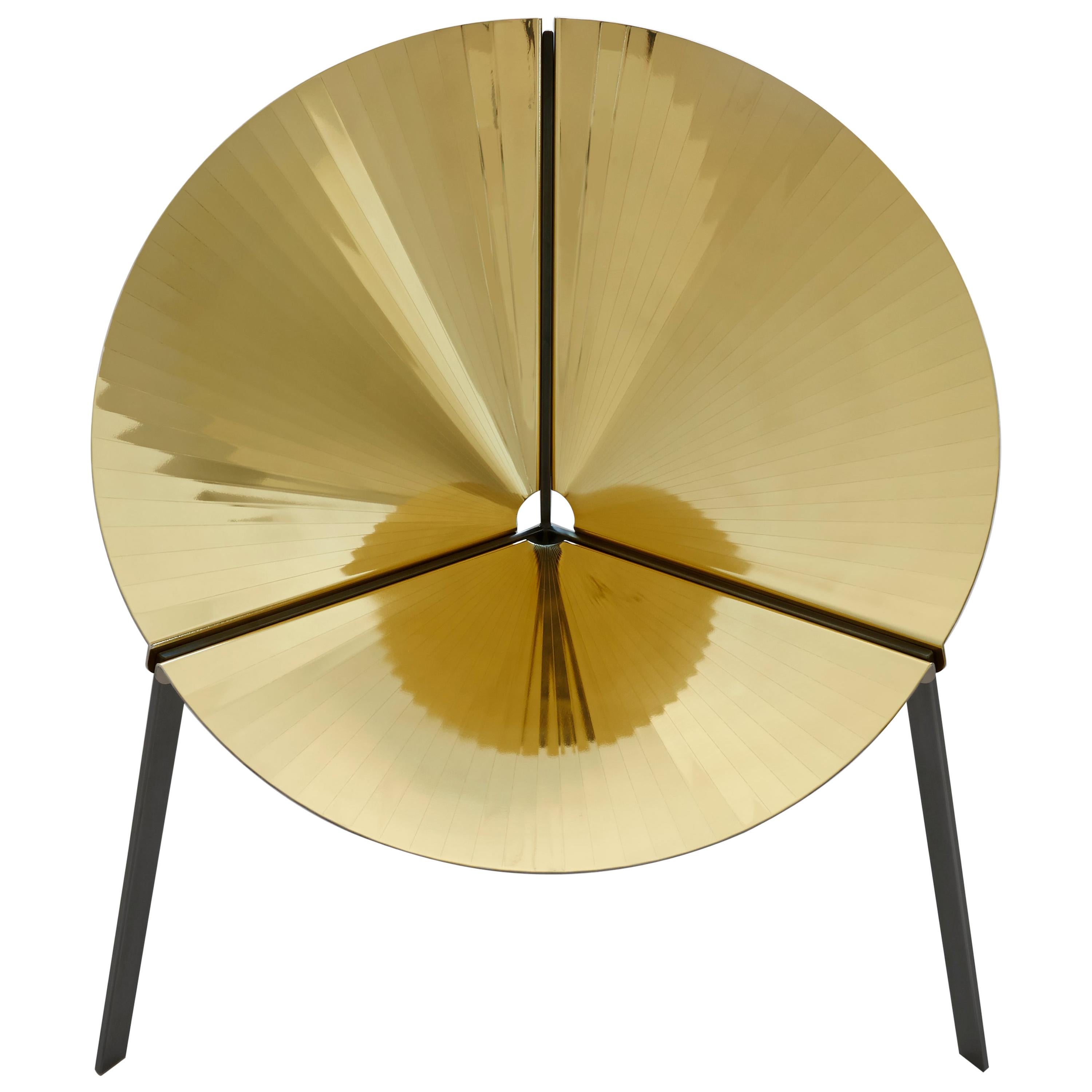 DeCastelli Pensando Ad Acapulco Chair in Polished Brass by IvDesign For Sale