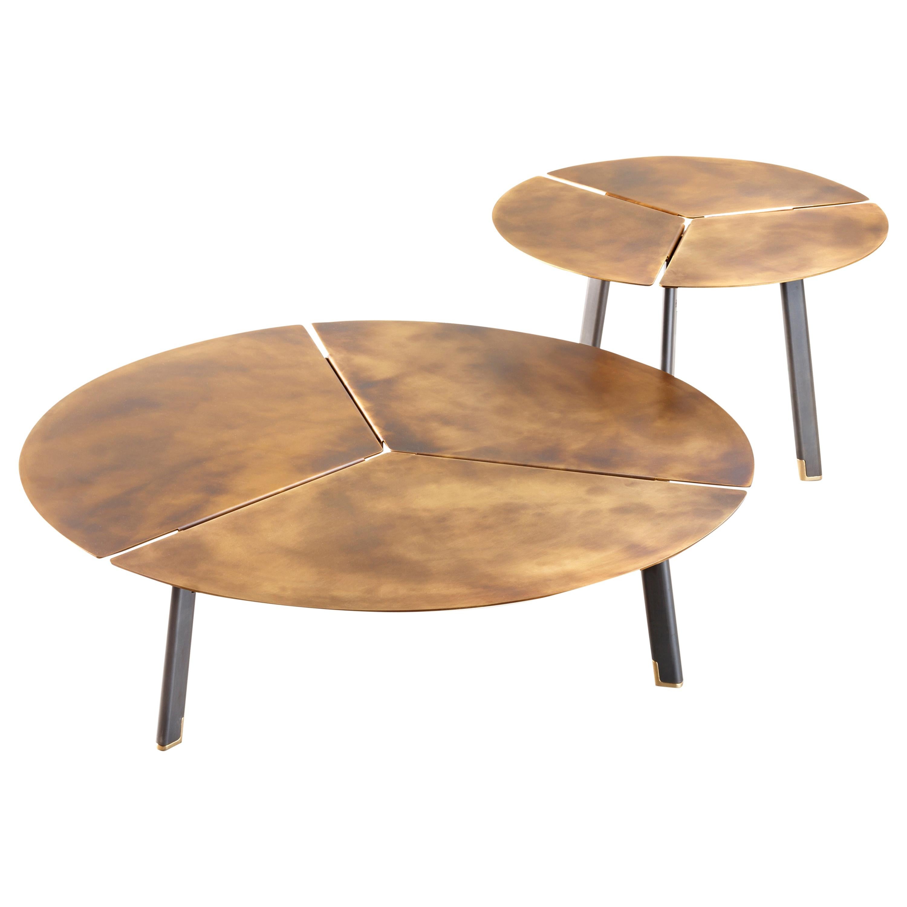 DeCastelli Placas Small Table in Brass by LucidiPevere For Sale