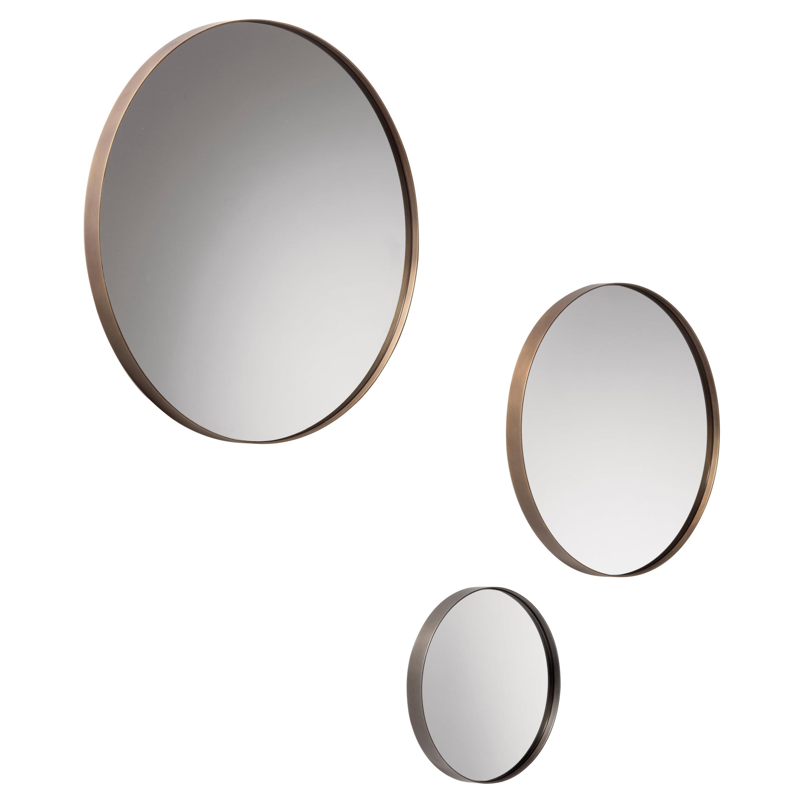 DeCastelli Riflesso 45 Mirror with Stainless Steel Frame by R&D De Castelli