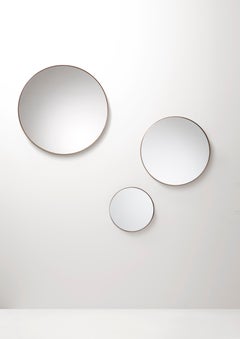 DeCastelli Riflesso 90 Mirror with Brass Frame by R&D De Castelli