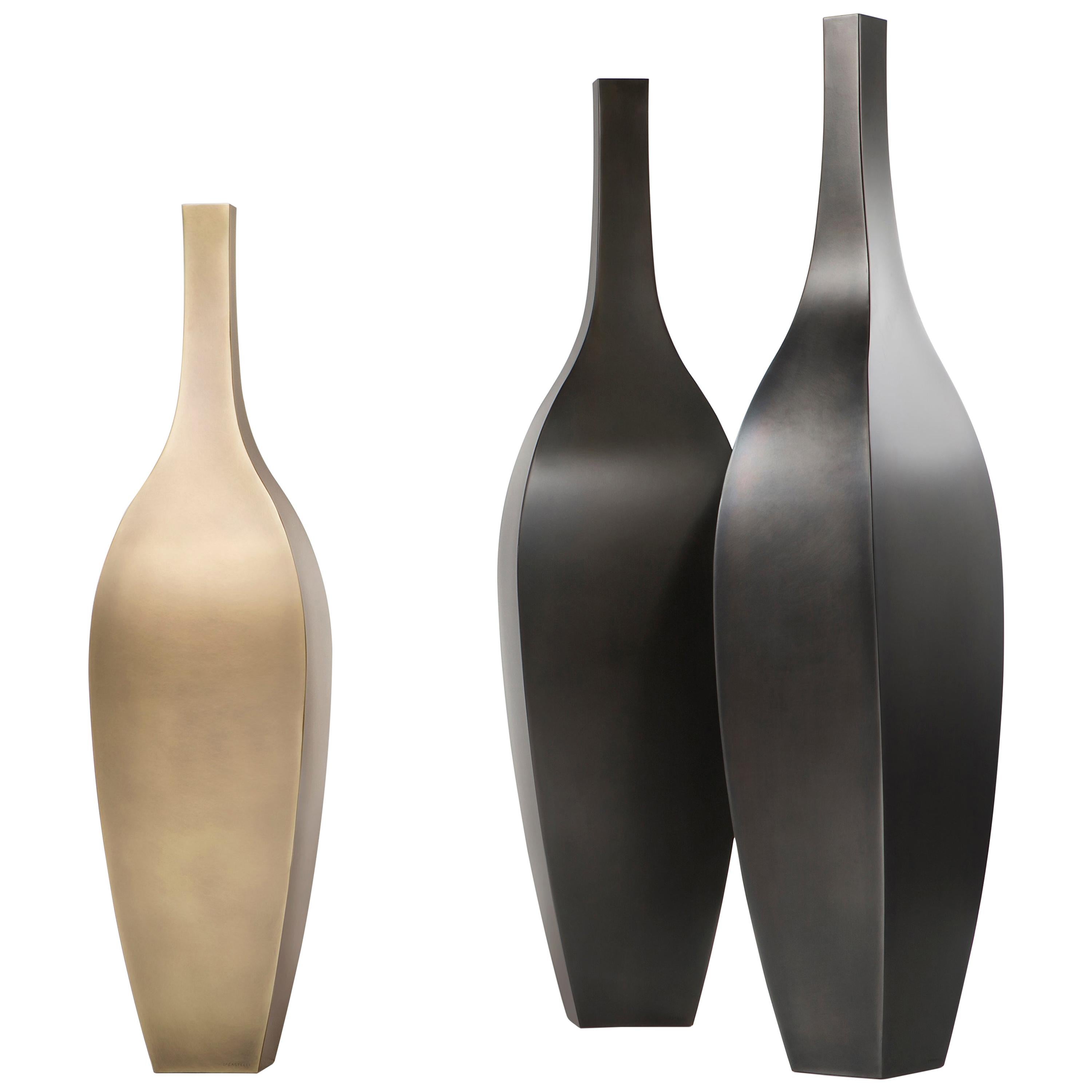 DeCastelli Rocco 175 Vase in Stainless Steel by Stefano Dussin