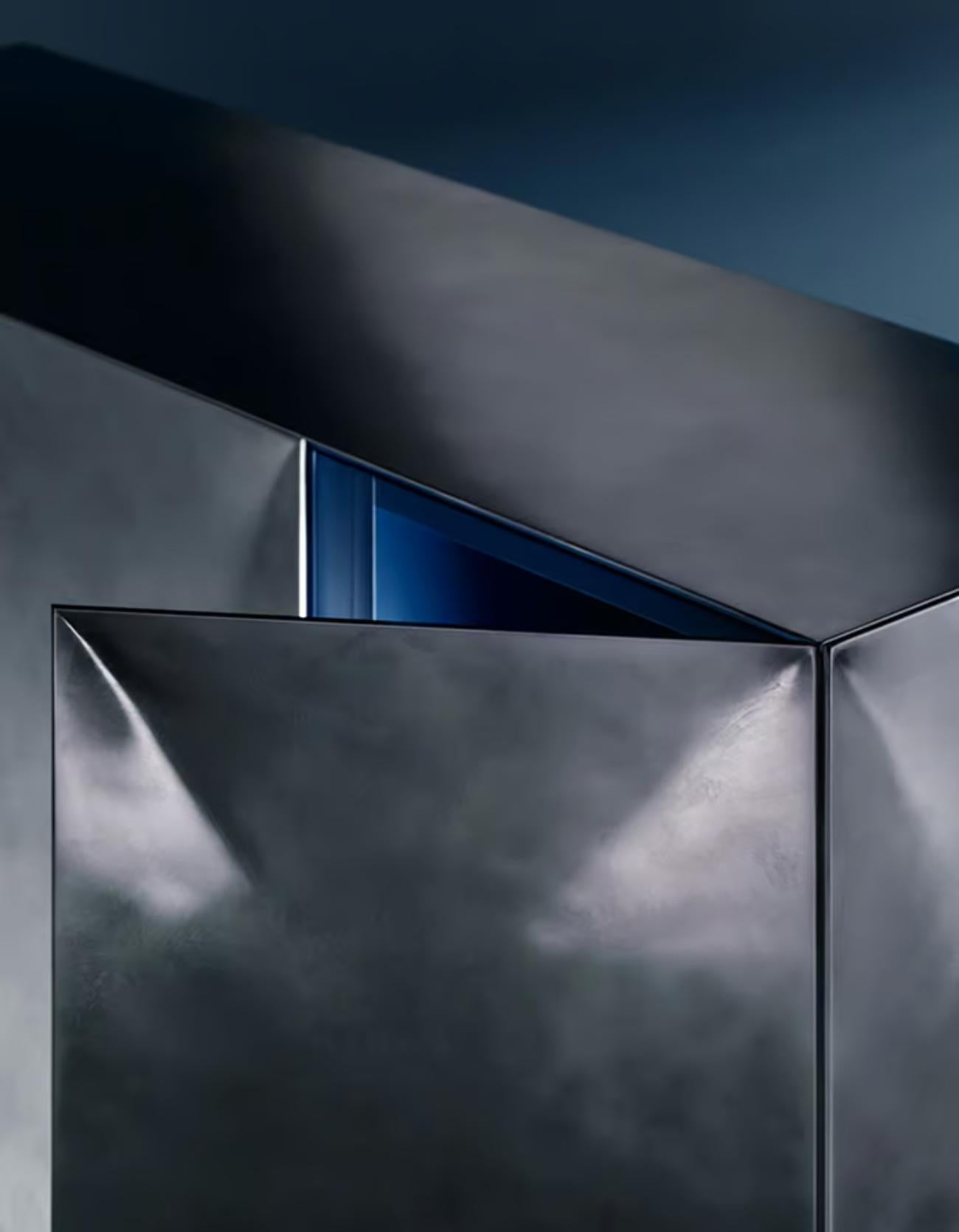Modern DeCastelli Scuplt Cabinet in Iridium Finish by Francesco Forcellini For Sale