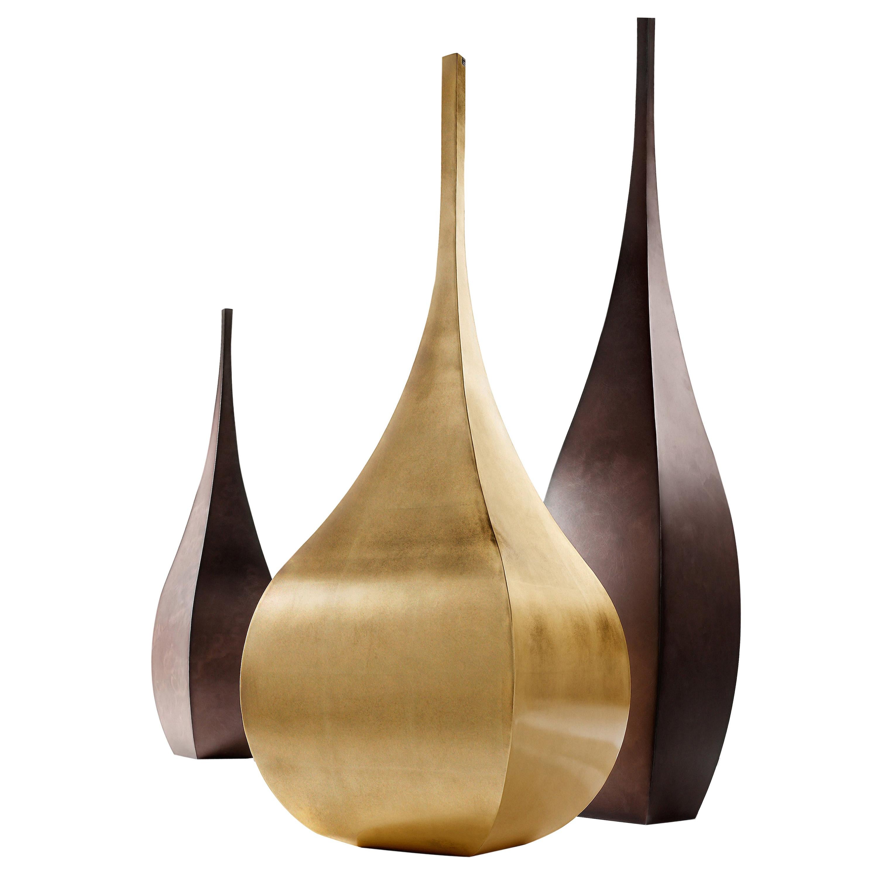 DeCastelli Shimla Vase in Brass by Stefano Dussin For Sale