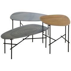 DeCastelli Syro 37 Coffee Table in Stainless Steel Top with Iron by Emilio Nanni