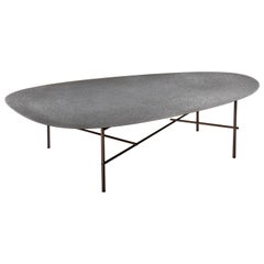 DeCastelli Syro XL 120 Side Table in Steel Top with Iron Base by Emilio Nanni